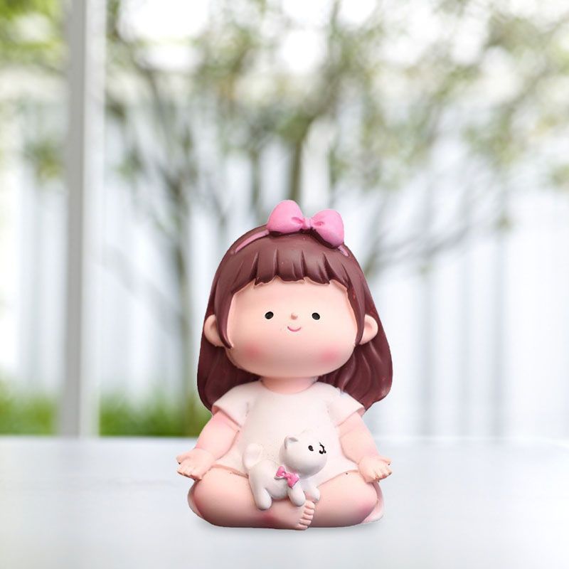 Yoga Girl Figurine Cartoon Lovely Cute Fashionable Decoration Yoga Pose Girl view 9