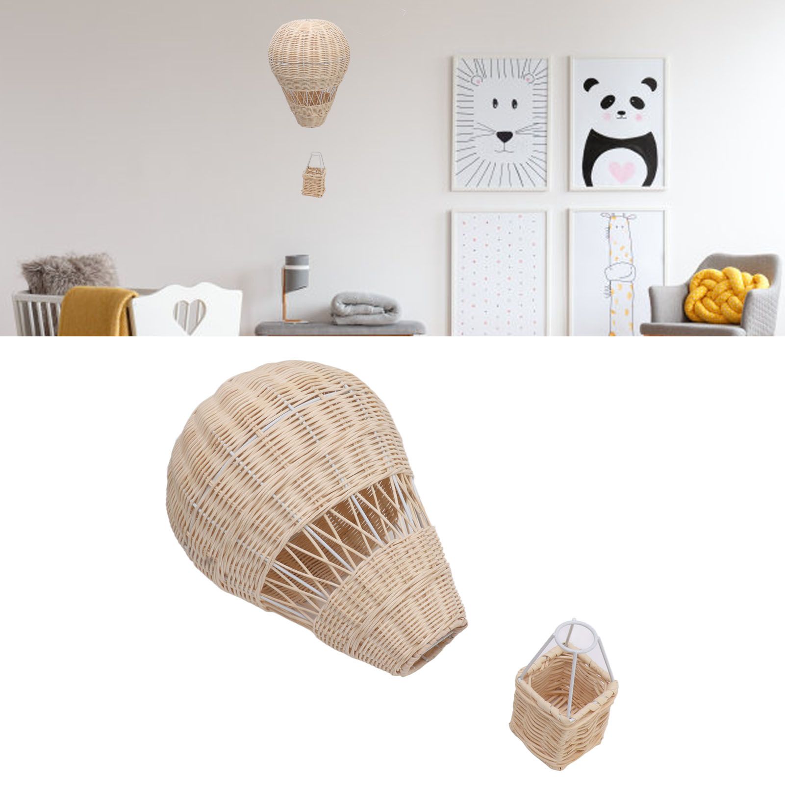 Woven Hot Air Balloon Handcrafted Exquisite Details Rattan Weaving Decoration view 11