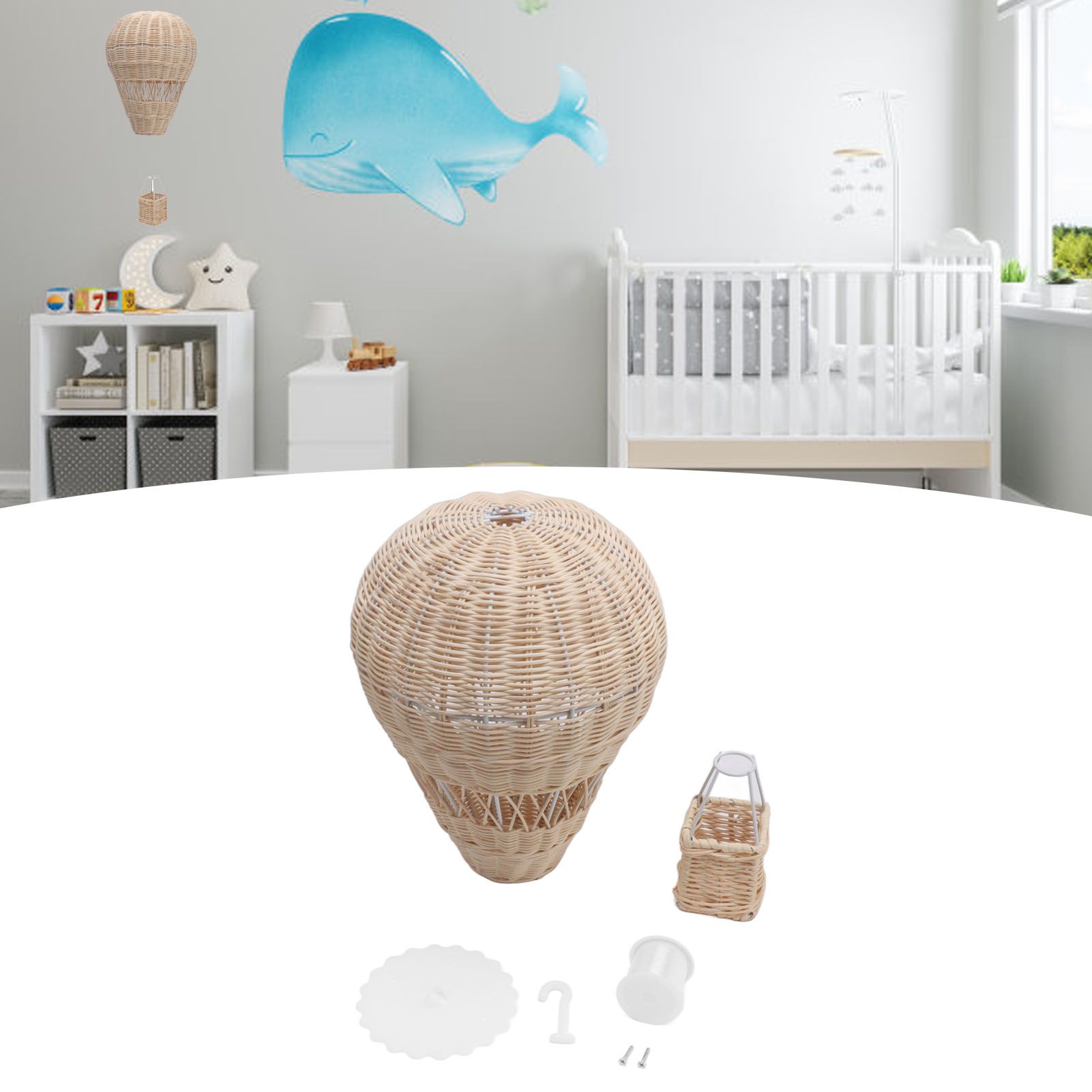 Woven Hot Air Balloon Handcrafted Exquisite Details Rattan Weaving Decoration view 12