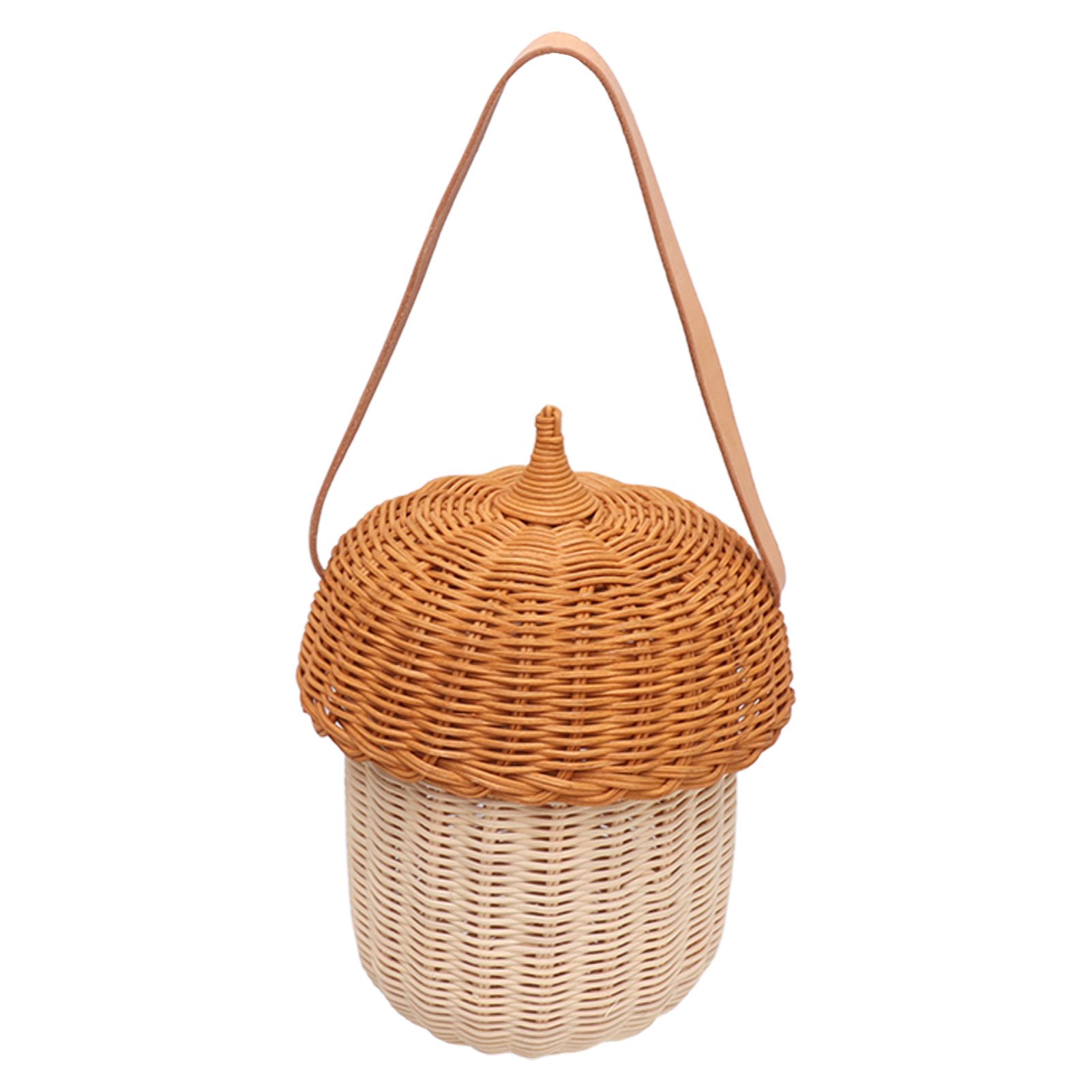 Kids Rattan Storage Basket Hand Woven Decorative Acorn Shaped Basket Bag for view 4