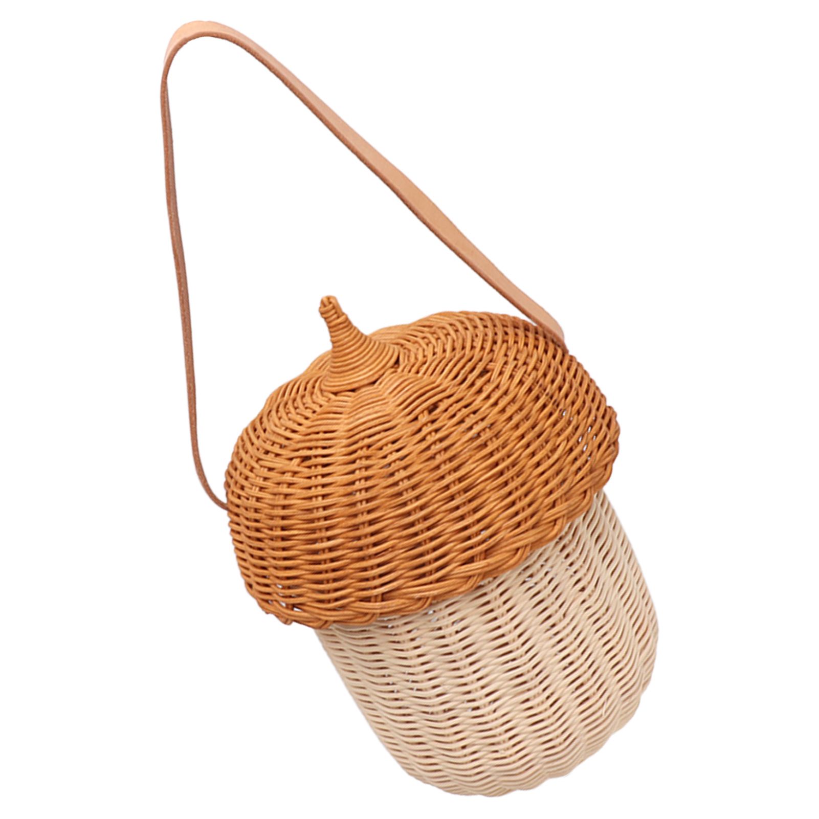 Kids Rattan Storage Basket Hand Woven Decorative Acorn Shaped Basket Bag for view 15