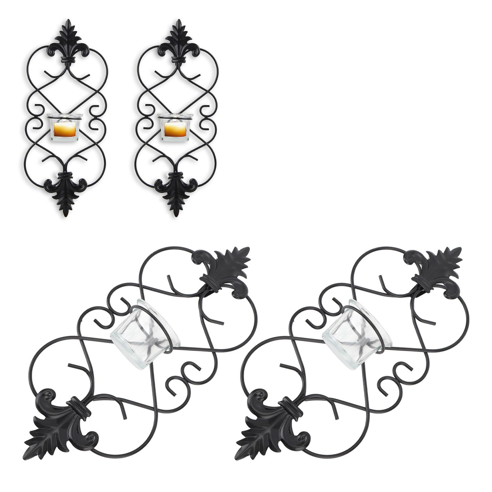 2PCS Wall Hanging Candle Holder Iron Hanging Wall Candle Holders for Home view 12