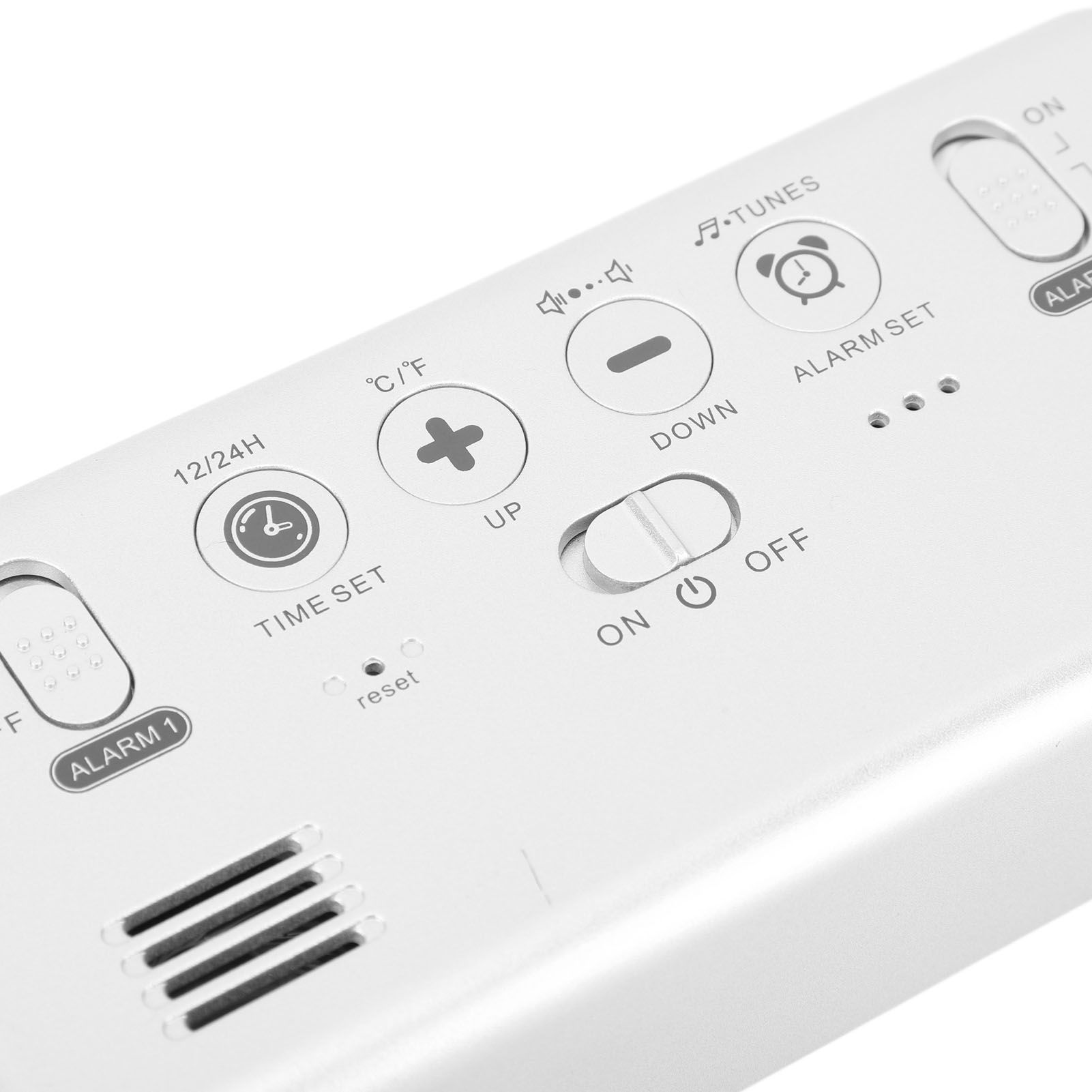 Mirror LED Alarm Clock Two Sets of Alarm Rechargeable Voice Activated Digital view 15