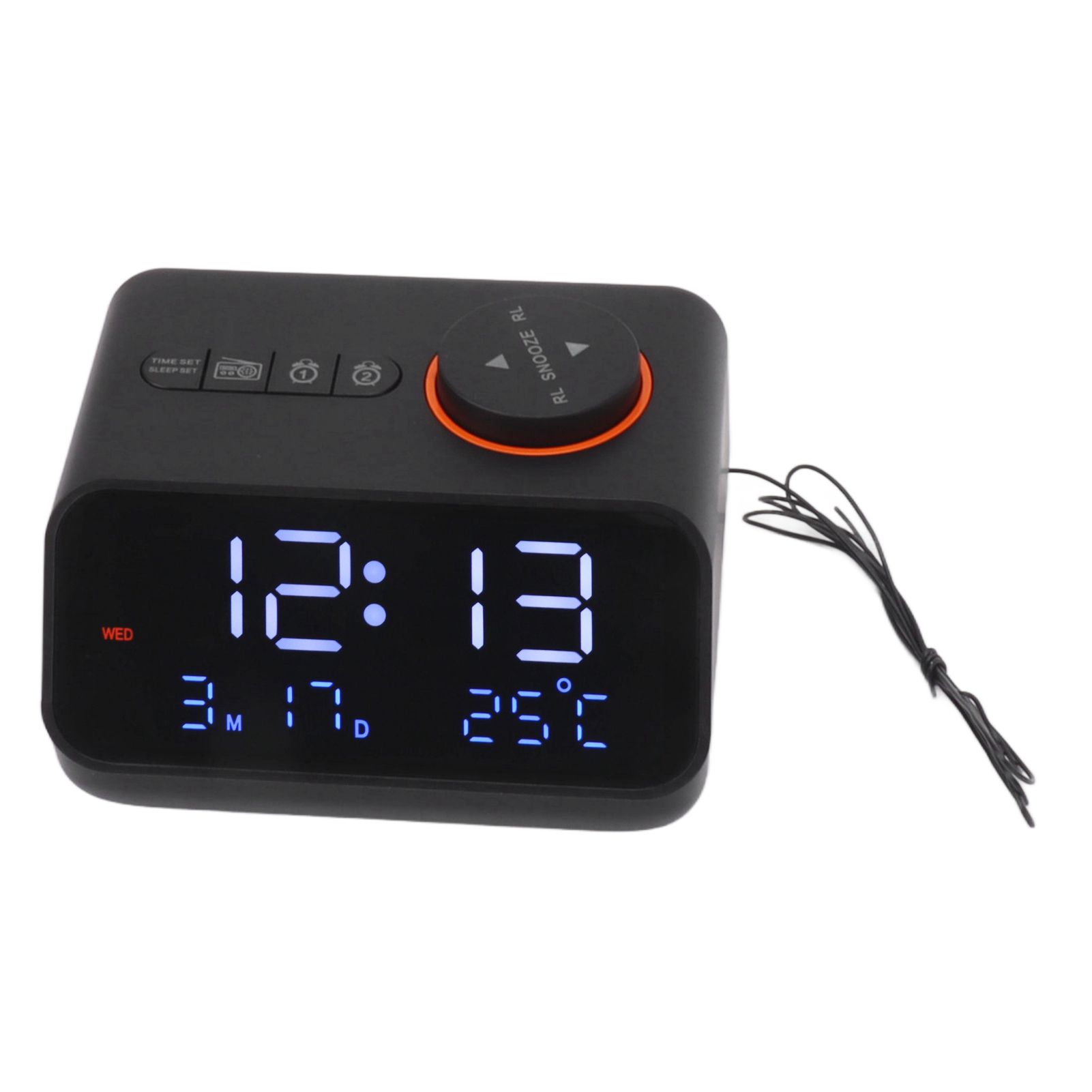 Alarm Clock Radio LED Digital Alarm Clock with FM Radio Music Temperature view 2