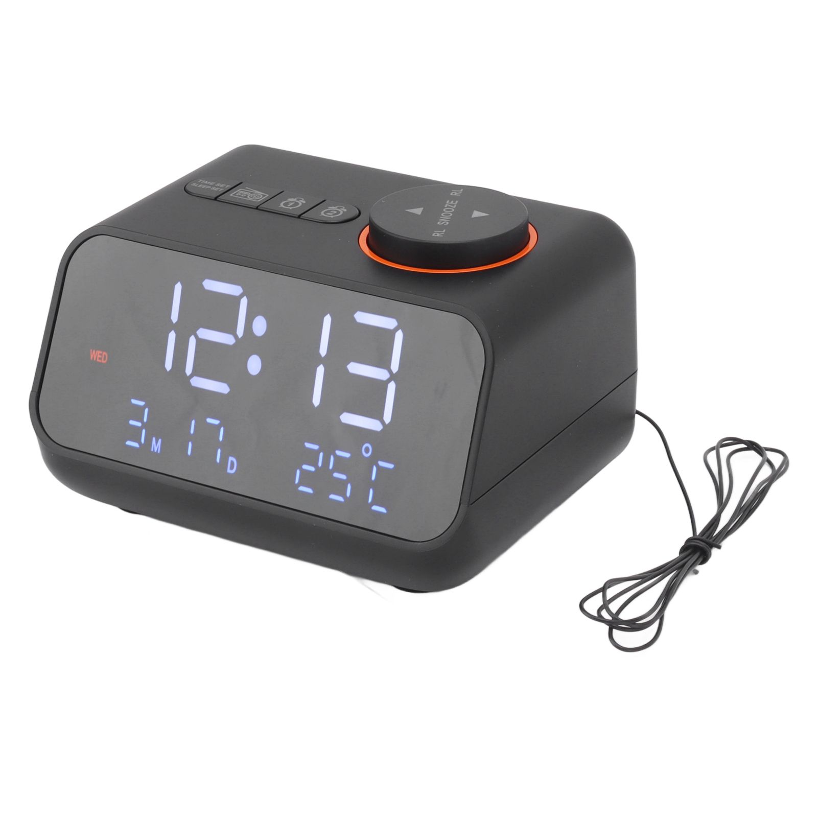 Alarm Clock Radio LED Digital Alarm Clock with FM Radio Music Temperature view 3
