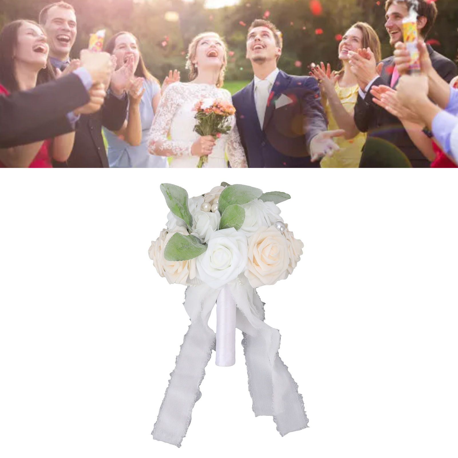 Wedding Bouquet Vivid Color Holding Flowers Romantic Handmade Elegant Holding view 12