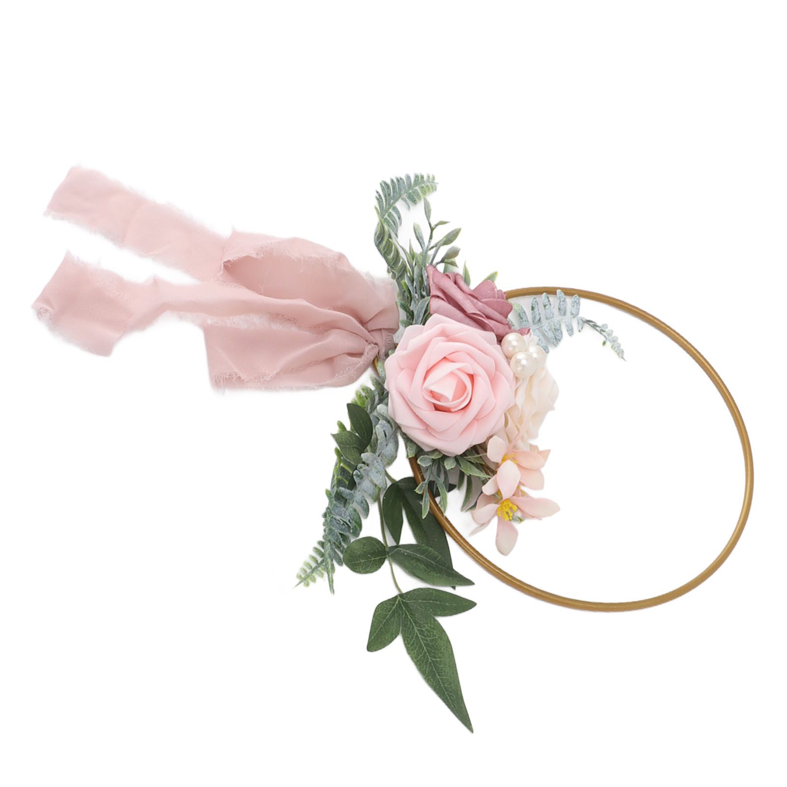 Artificial Succulents Wreath Iron Foam Greenery Wreath Portable Bridal Wreath view 3