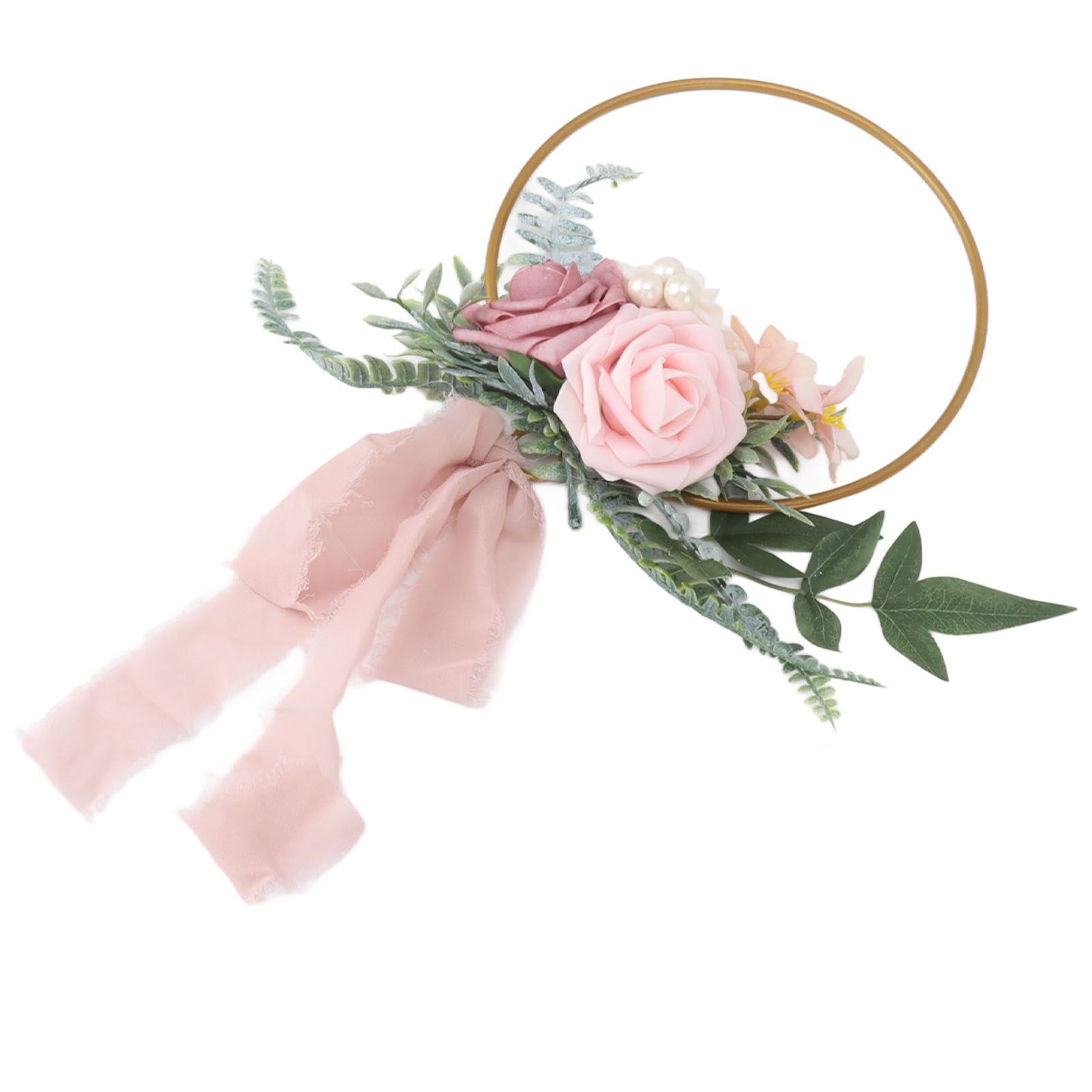 Artificial Succulents Wreath Iron Foam Greenery Wreath Portable Bridal Wreath view 4