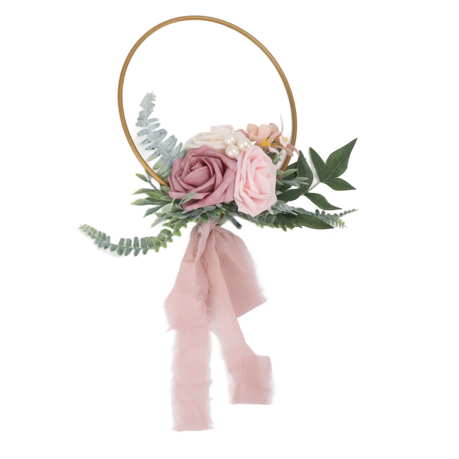 Artificial Succulents Wreath Iron Foam Greenery Wreath Portable Bridal Wreath view 7