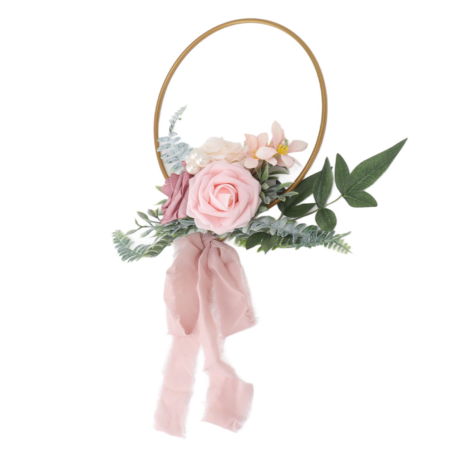 Artificial Succulents Wreath Iron Foam Greenery Wreath Portable Bridal Wreath view 8
