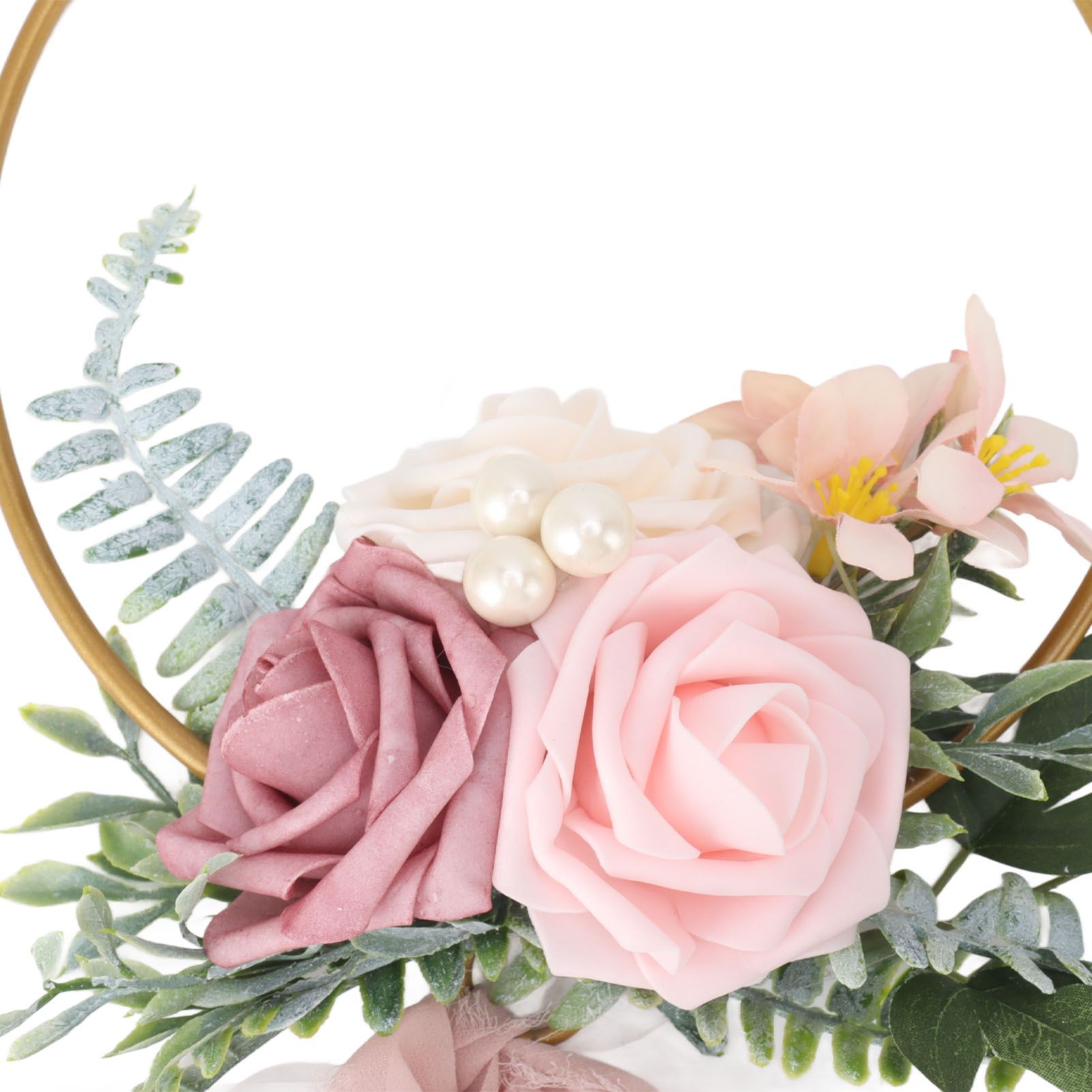Artificial Succulents Wreath Iron Foam Greenery Wreath Portable Bridal Wreath view 13