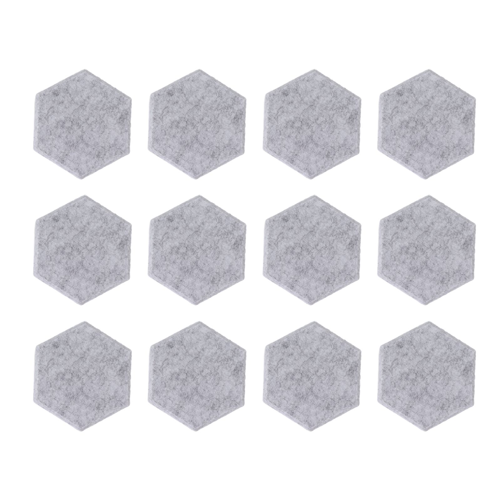 12PCS Hexagon Acoustic Panels High Density Sound Absorbing Panels Sound Proof