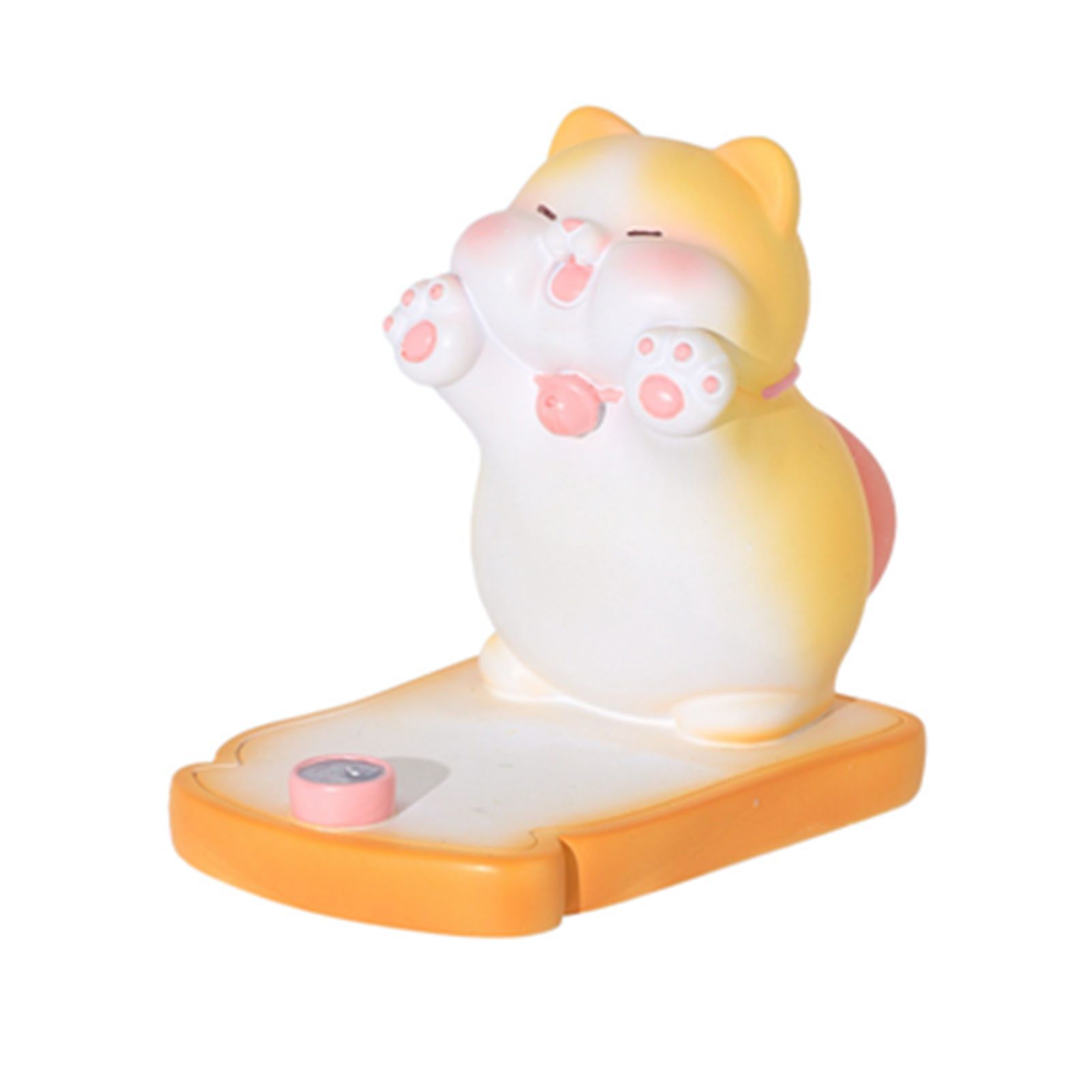 Cute Cat Cellphone Holder Resin Mini Portable Mobile Phone Stand Desk Ornament