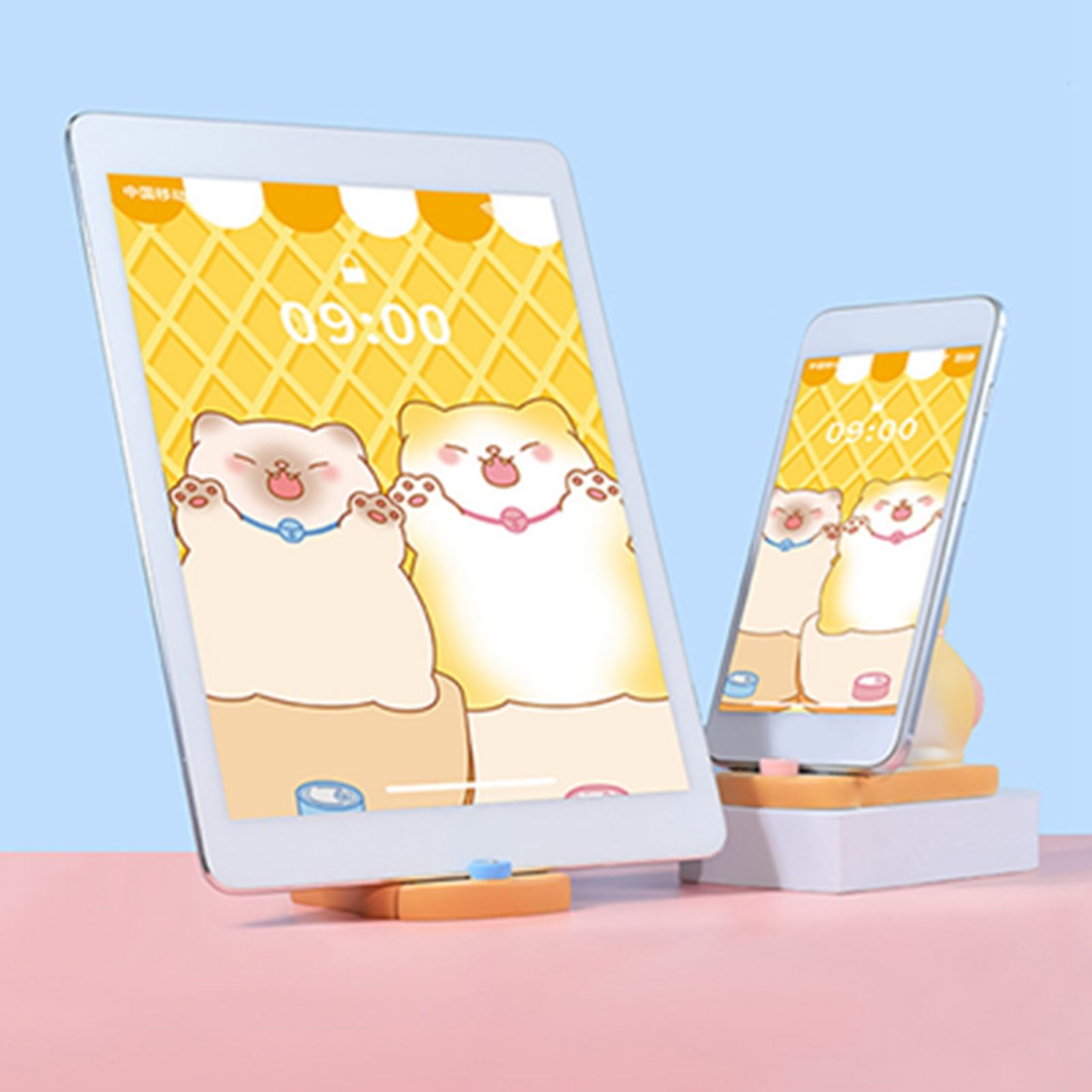 Cute Cat Cellphone Holder Resin Mini Portable Mobile Phone Stand Desk Ornament view 12