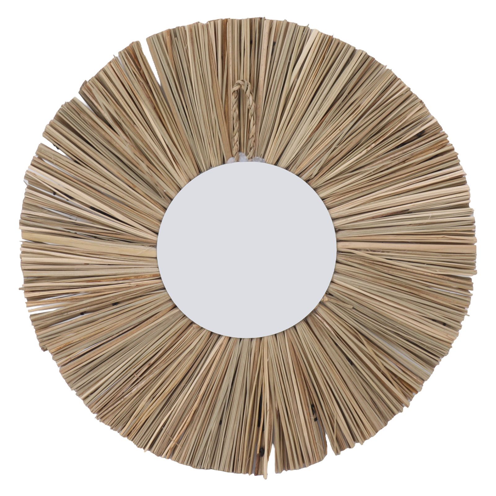 Seagrass Wall Mirror Hand Woven Decorative Round Seagrass Hanging Mirror for view 10