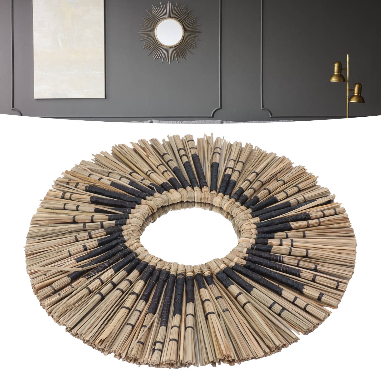 Seagrass Wall Mirror Hand Woven Decorative Round Seagrass Hanging Mirror for view 11