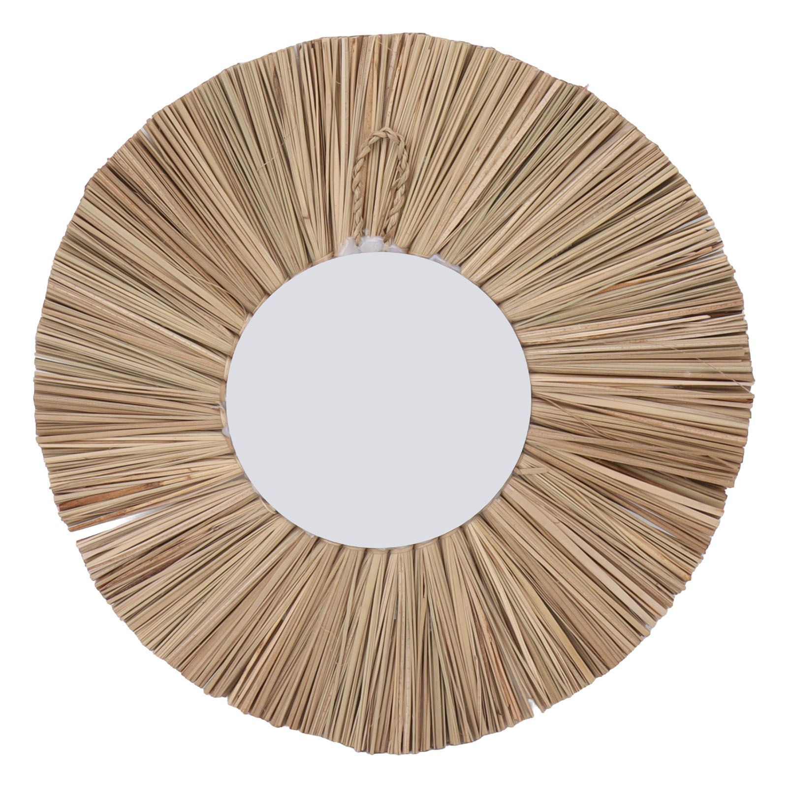 Seagrass Wall Mirror Hand Woven Decorative Round Seagrass Hanging Mirror for view 10