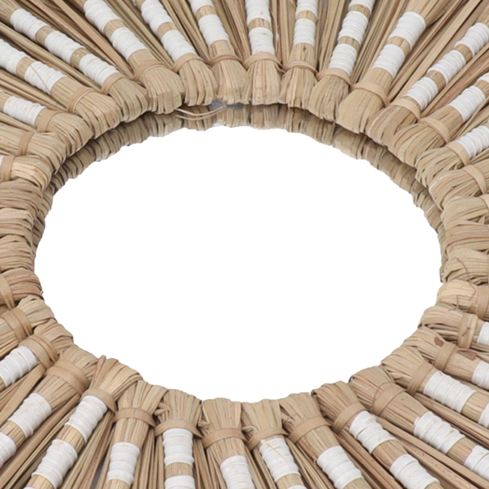 Seagrass Wall Mirror Hand Woven Decorative Round Seagrass Hanging Mirror for view 13