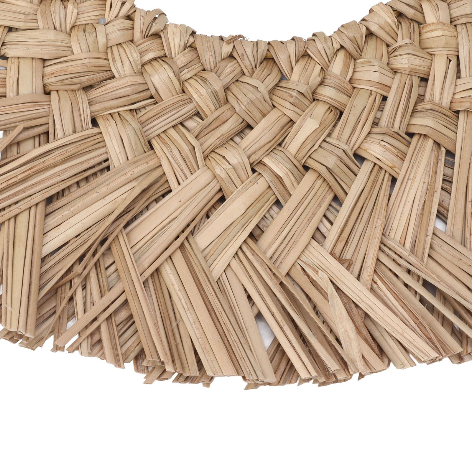 Straw Weaving Wall Mirror Retro Beautiful Woven Wall Hanging Mirror for Dorm view 14