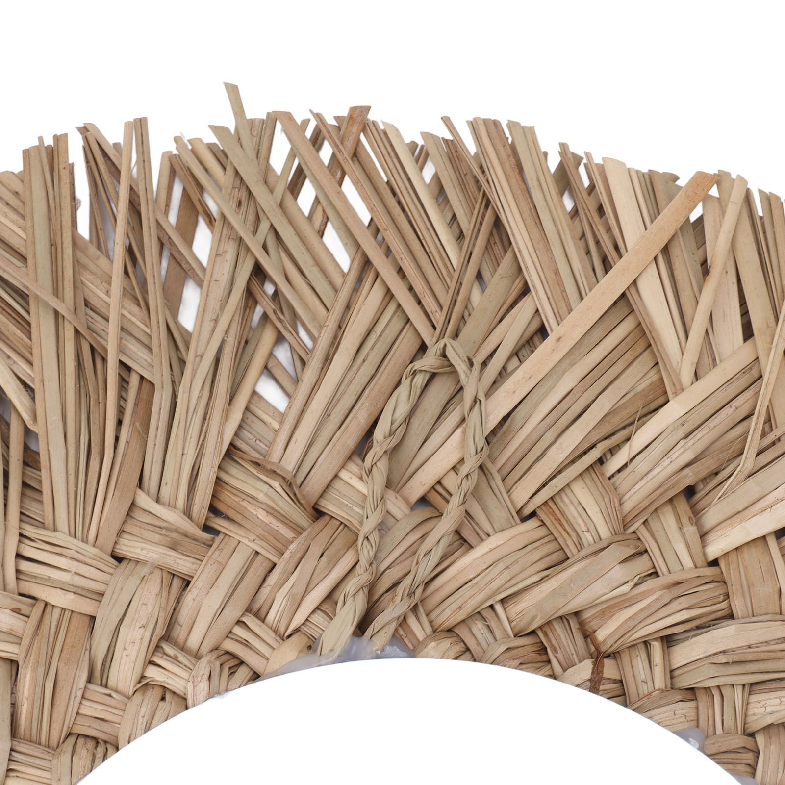 Straw Weaving Wall Mirror Retro Beautiful Woven Wall Hanging Mirror for Dorm view 15