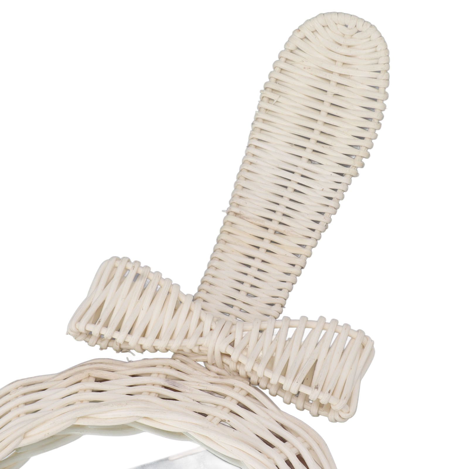 Decorative Mirror White Rabbit Shaped Retro HD Rattan Mirror for Bathroom Bedroom view 14