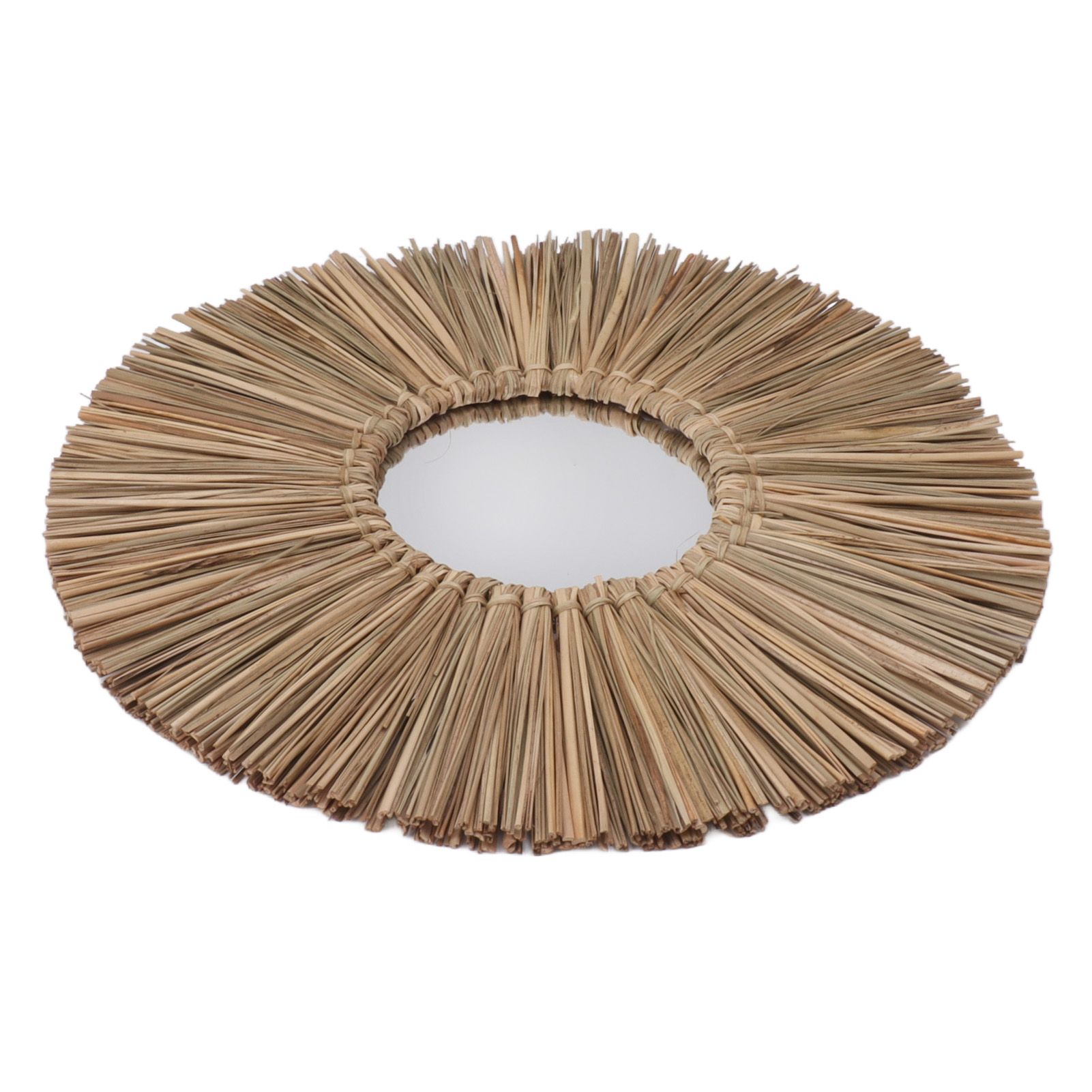 Woven Wall Mirror Decorative Hanging Round Seagrass Wall Mirror for Bedroom view 2