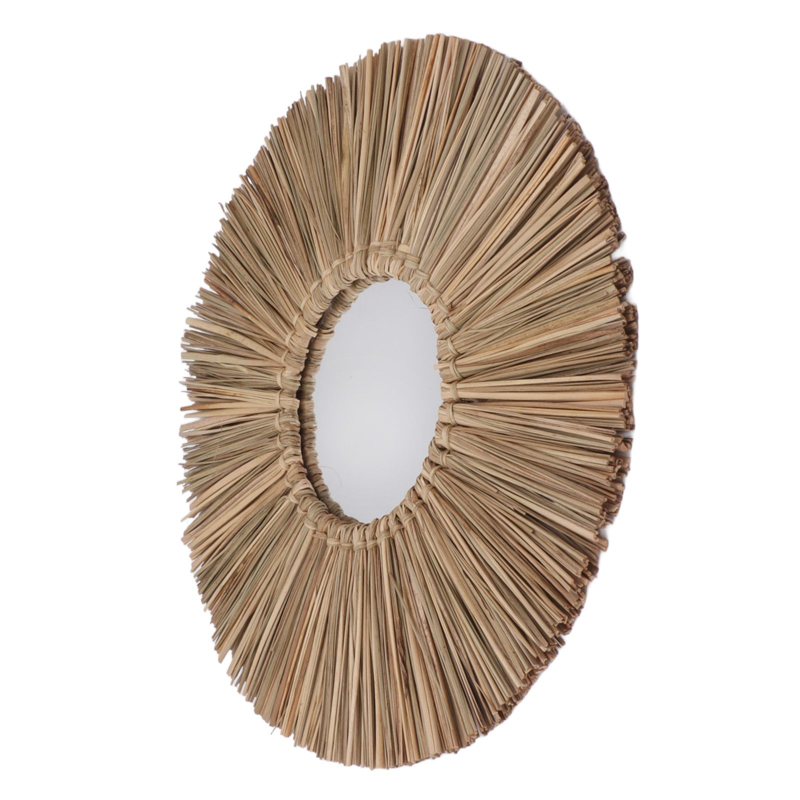 Woven Wall Mirror Decorative Hanging Round Seagrass Wall Mirror for Bedroom view 3