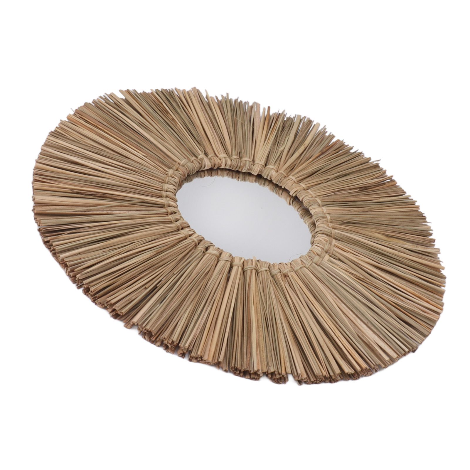 Woven Wall Mirror Decorative Hanging Round Seagrass Wall Mirror for Bedroom view 4