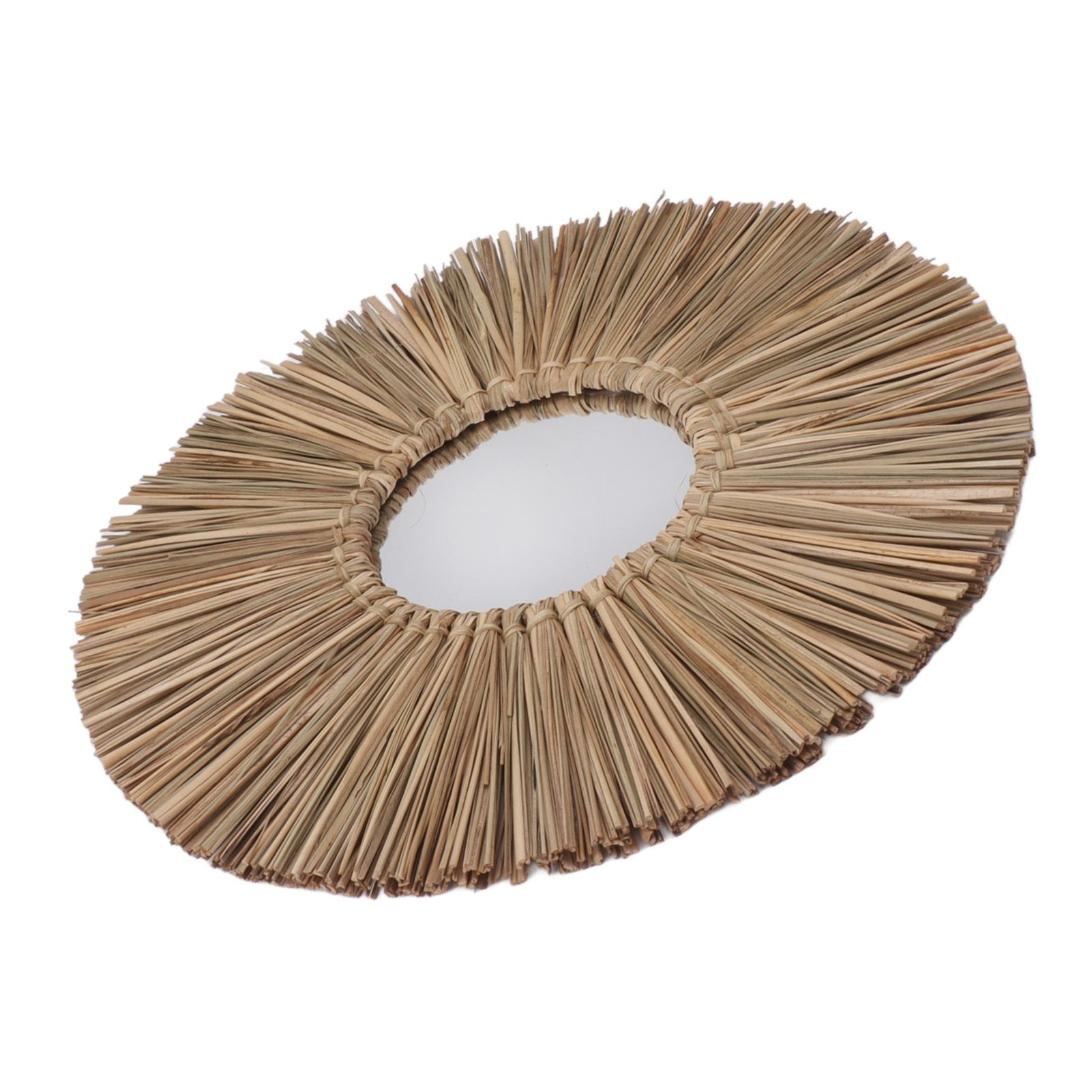 Woven Wall Mirror Decorative Hanging Round Seagrass Wall Mirror for Bedroom view 5