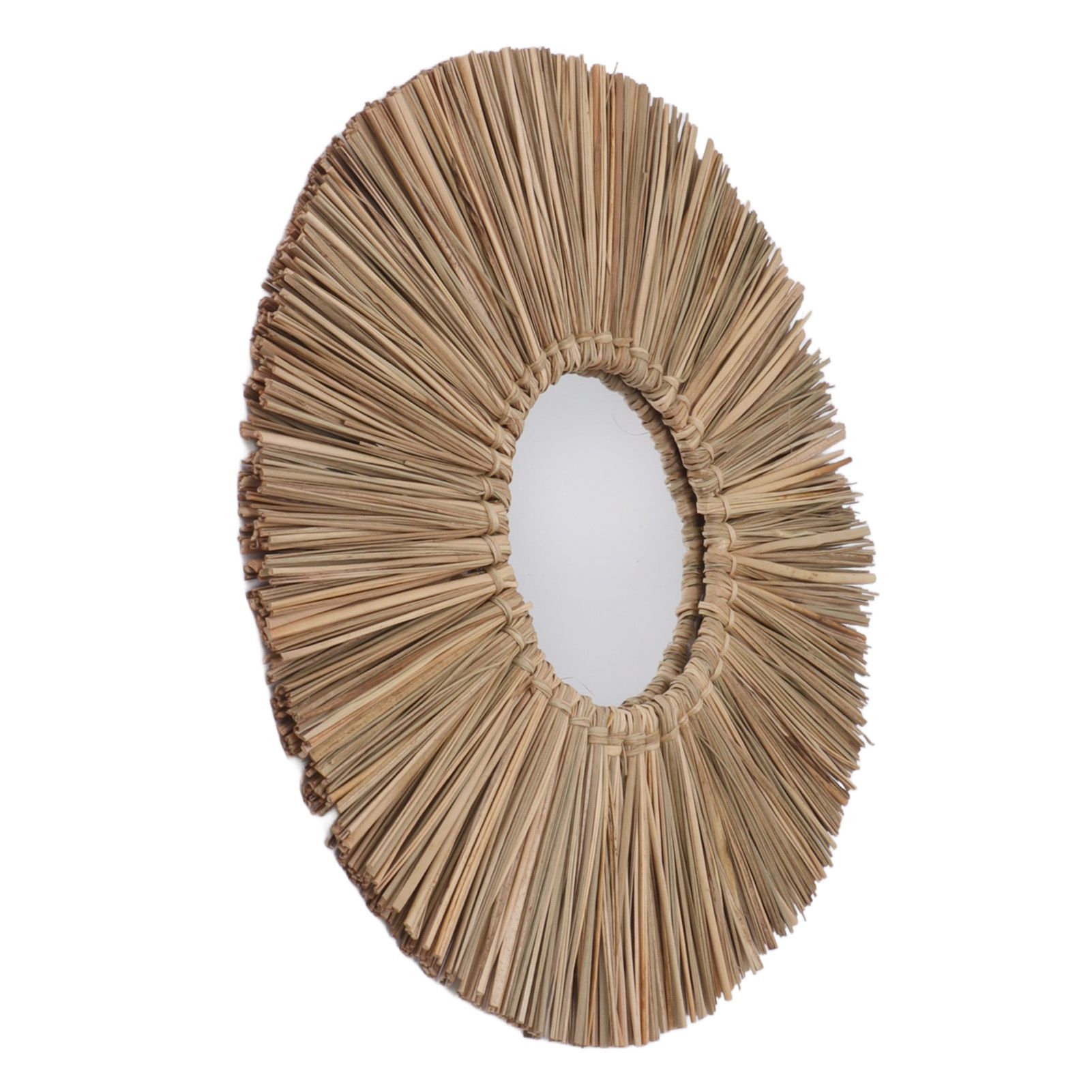 Woven Wall Mirror Decorative Hanging Round Seagrass Wall Mirror for Bedroom view 7