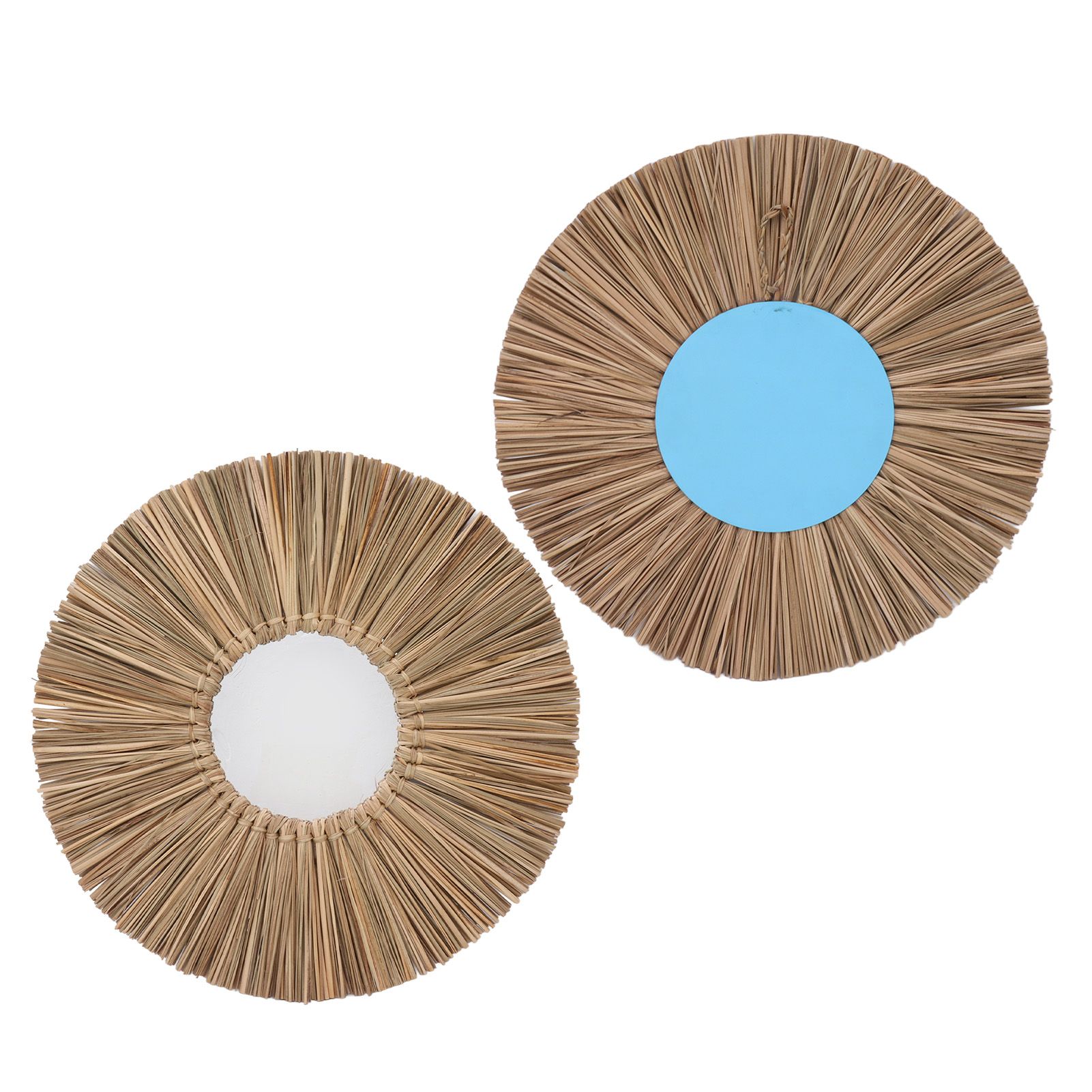 Woven Wall Mirror Decorative Hanging Round Seagrass Wall Mirror for Bedroom view 10