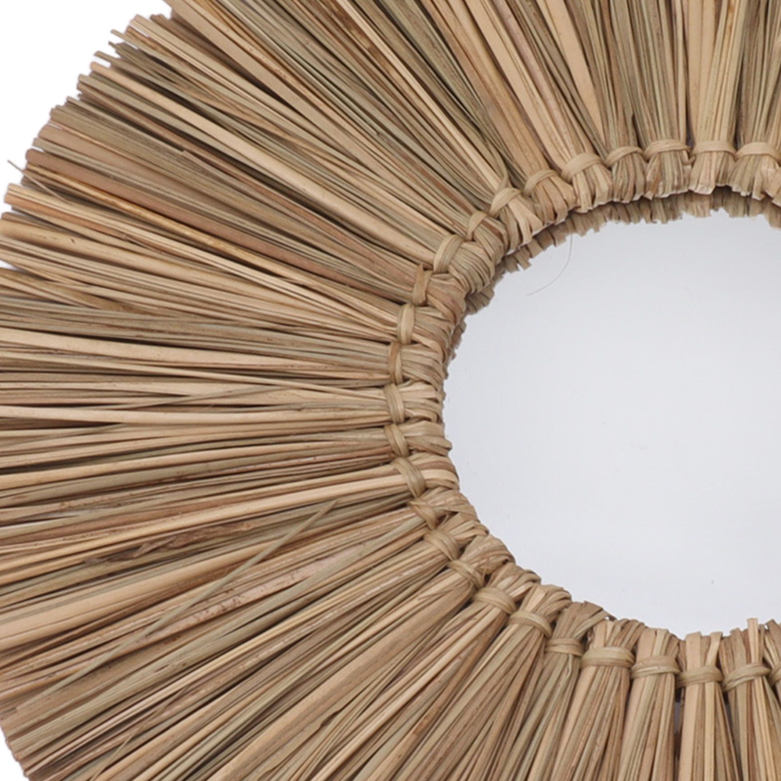 Woven Wall Mirror Decorative Hanging Round Seagrass Wall Mirror for Bedroom view 13