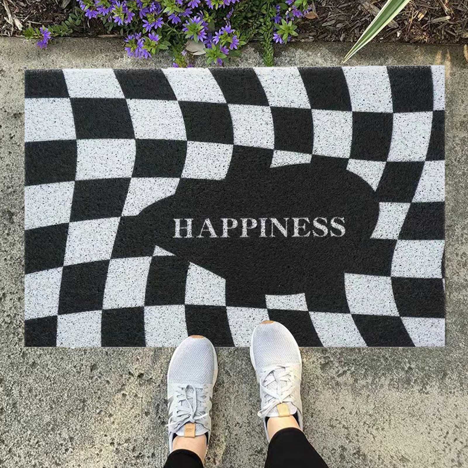 Checkerboard Kitchen Rugs Washable Hallway Entry Carpet Non Slip Entryway view 6