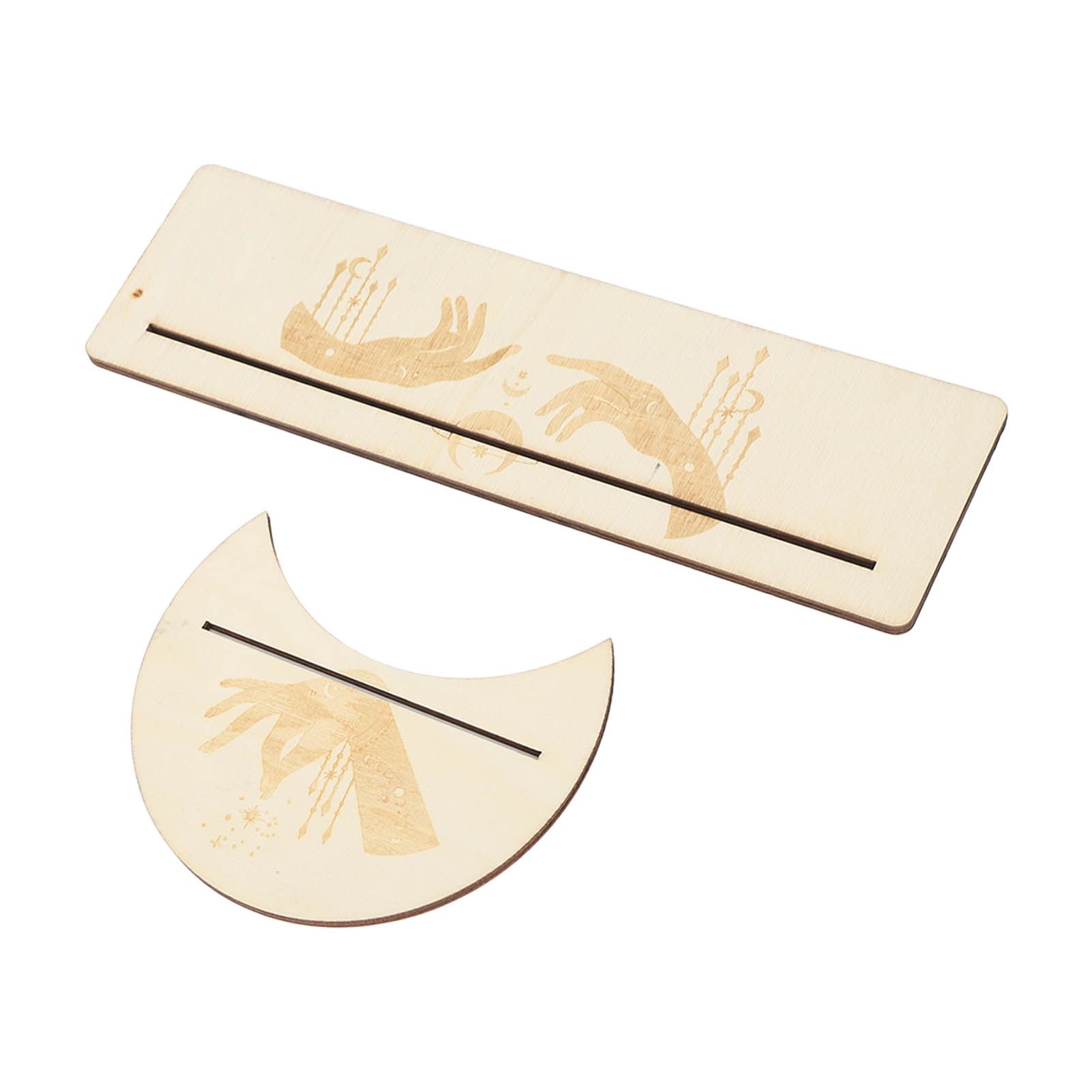 2 Pieces Wooden Tarot Card Stand Holder Stable Moon Shape and Rectangle Wooden view 10