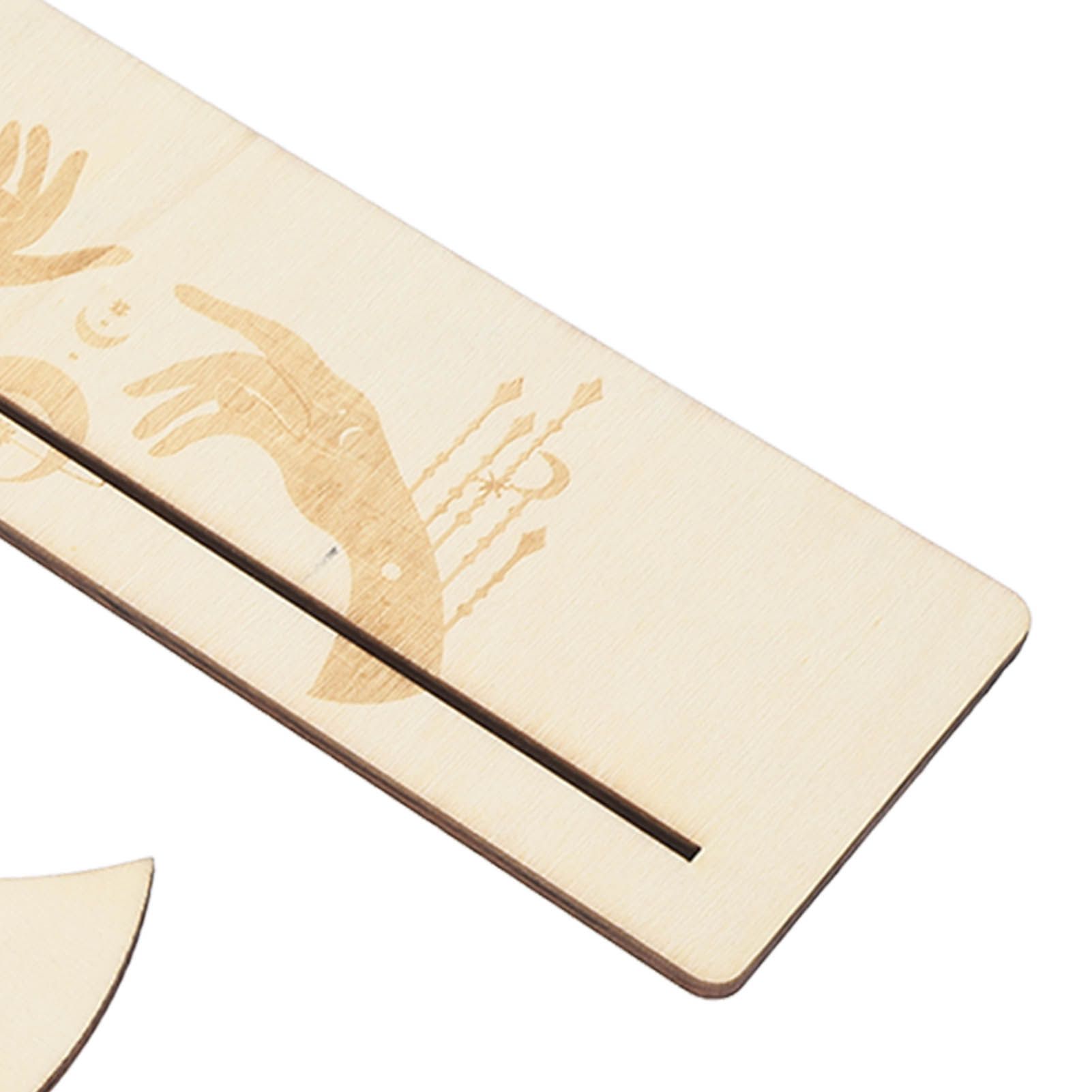 2 Pieces Wooden Tarot Card Stand Holder Stable Moon Shape and Rectangle Wooden view 13