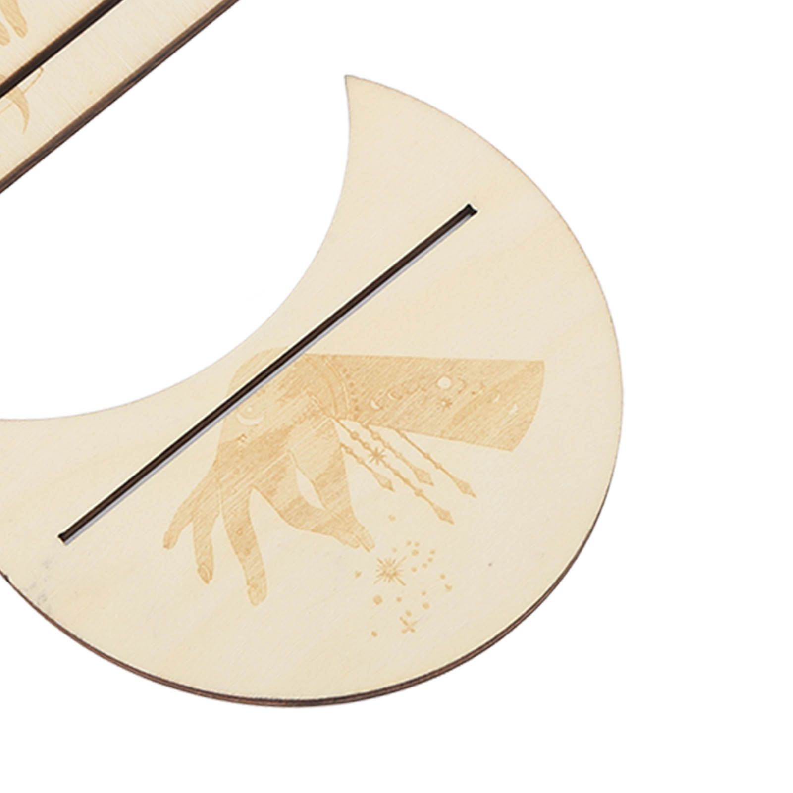 2 Pieces Wooden Tarot Card Stand Holder Stable Moon Shape and Rectangle Wooden view 14