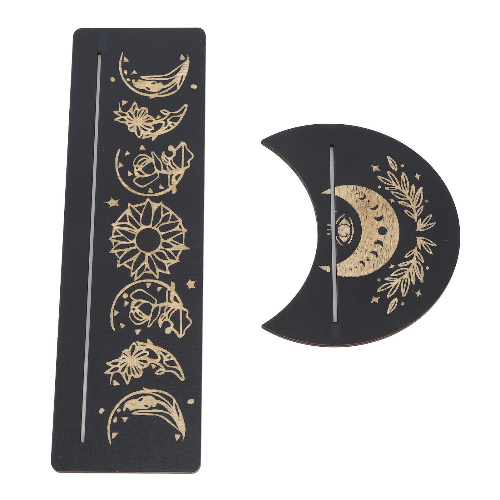 2 Pieces Wooden Tarot Card Stand Holder Moon Shape and Rectangle Wooden Tarot view 7