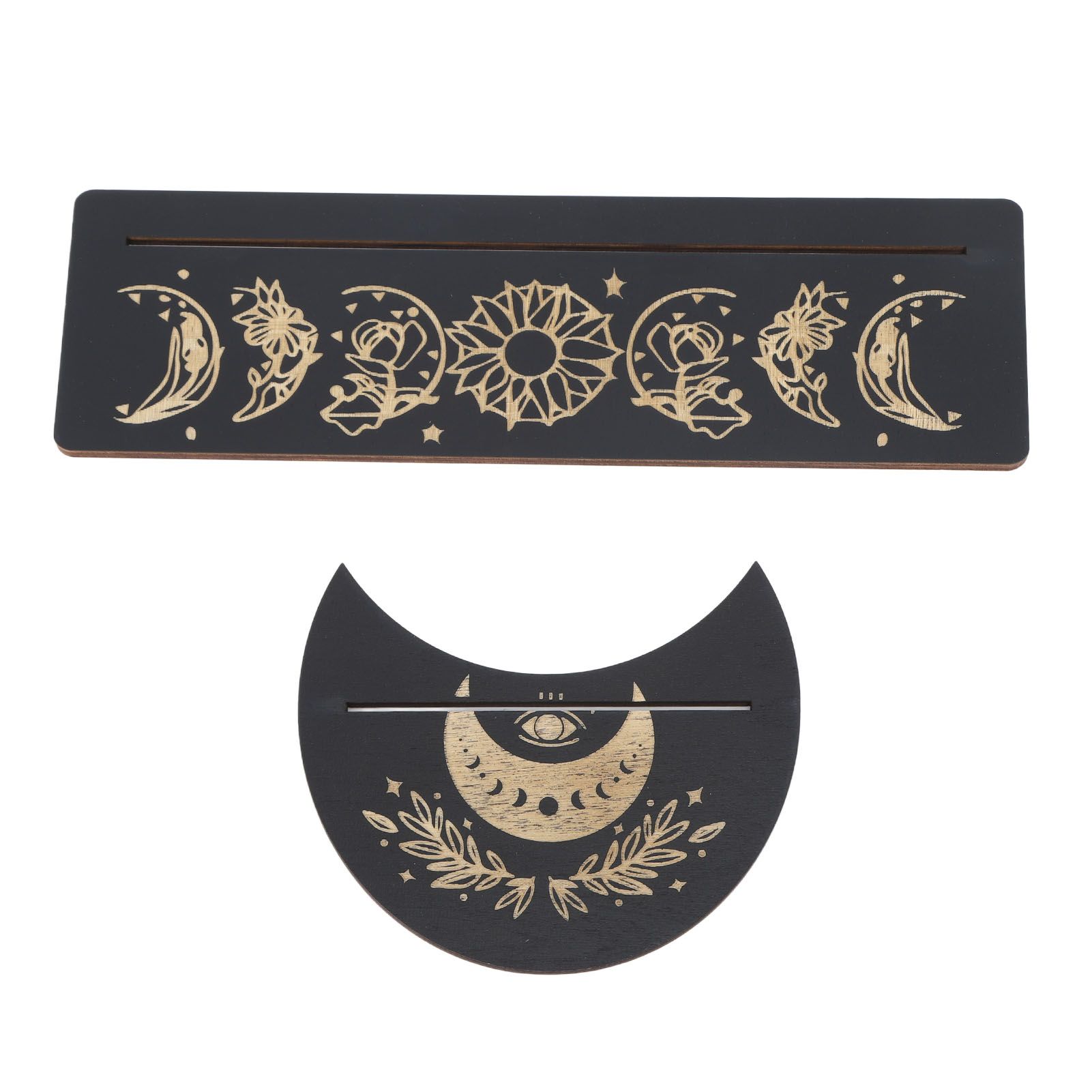 2 Pieces Wooden Tarot Card Stand Holder Moon Shape and Rectangle Wooden Tarot view 8