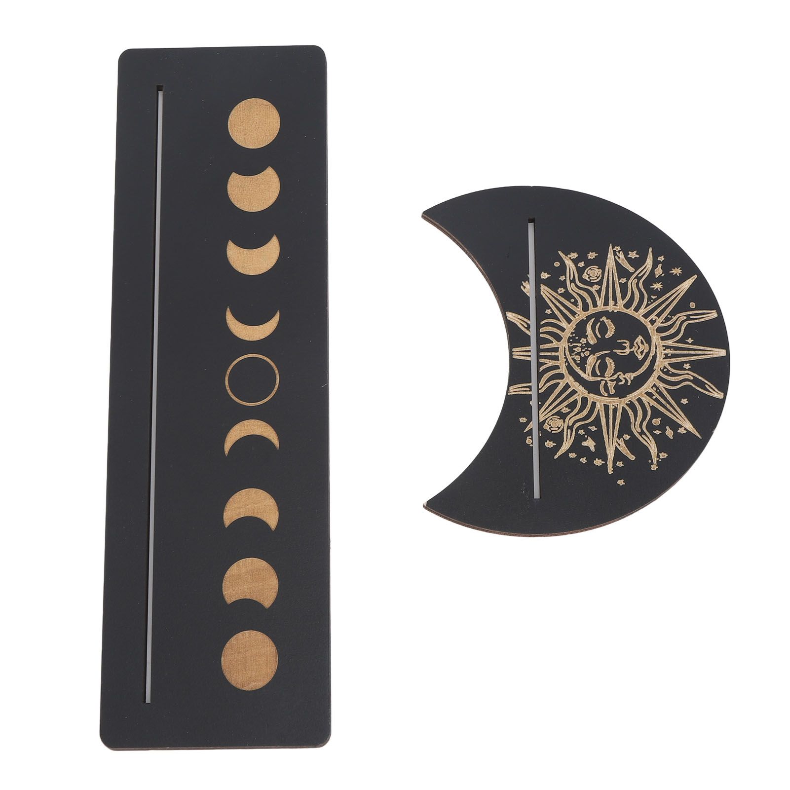 2 Pieces Wooden Tarot Card Stand Holder Moon Shape and Rectangle Wooden Tarot view 6