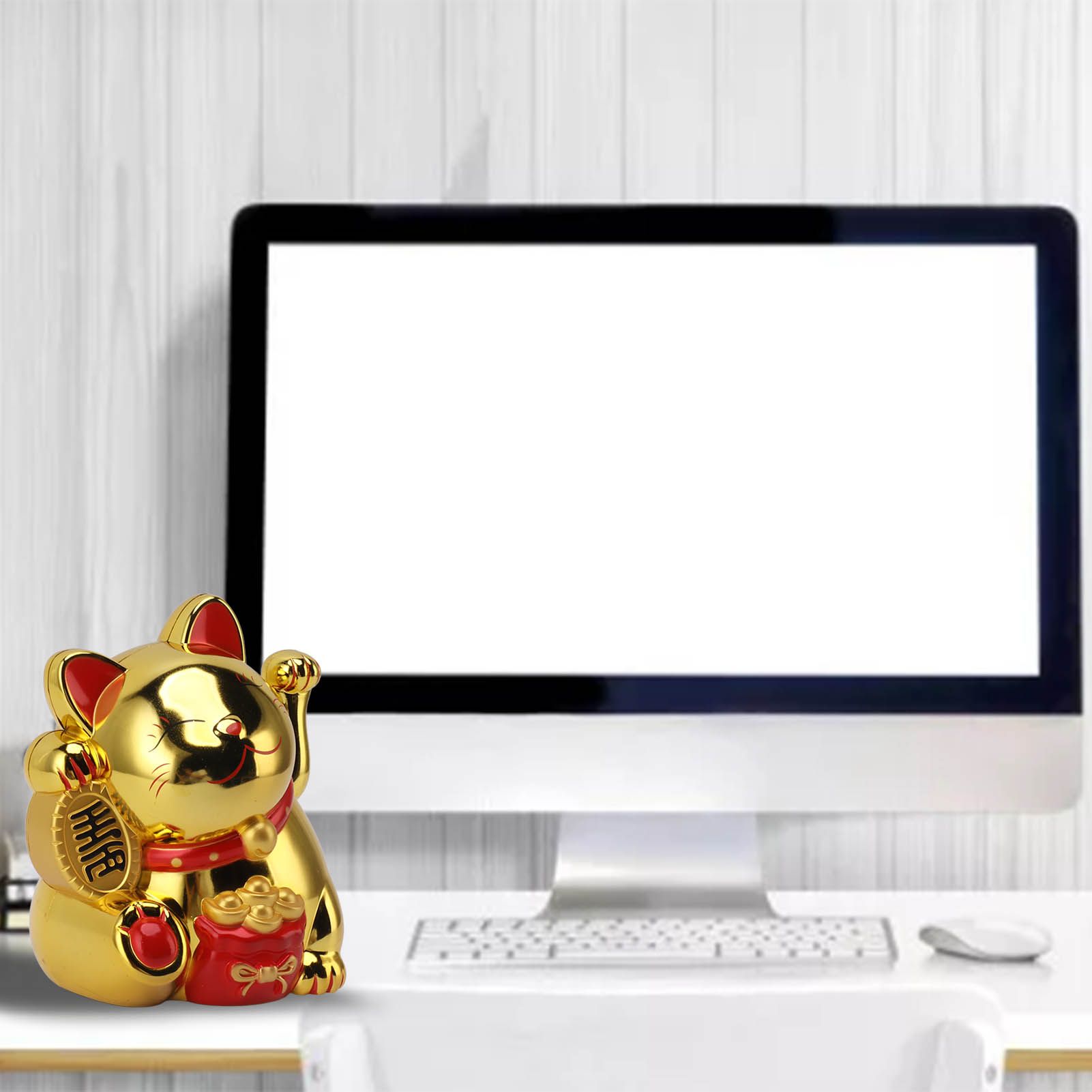 5.5in Electric Waving Arm Fortune Cat Decorative Cute Plastic Cat Ornaments view 12