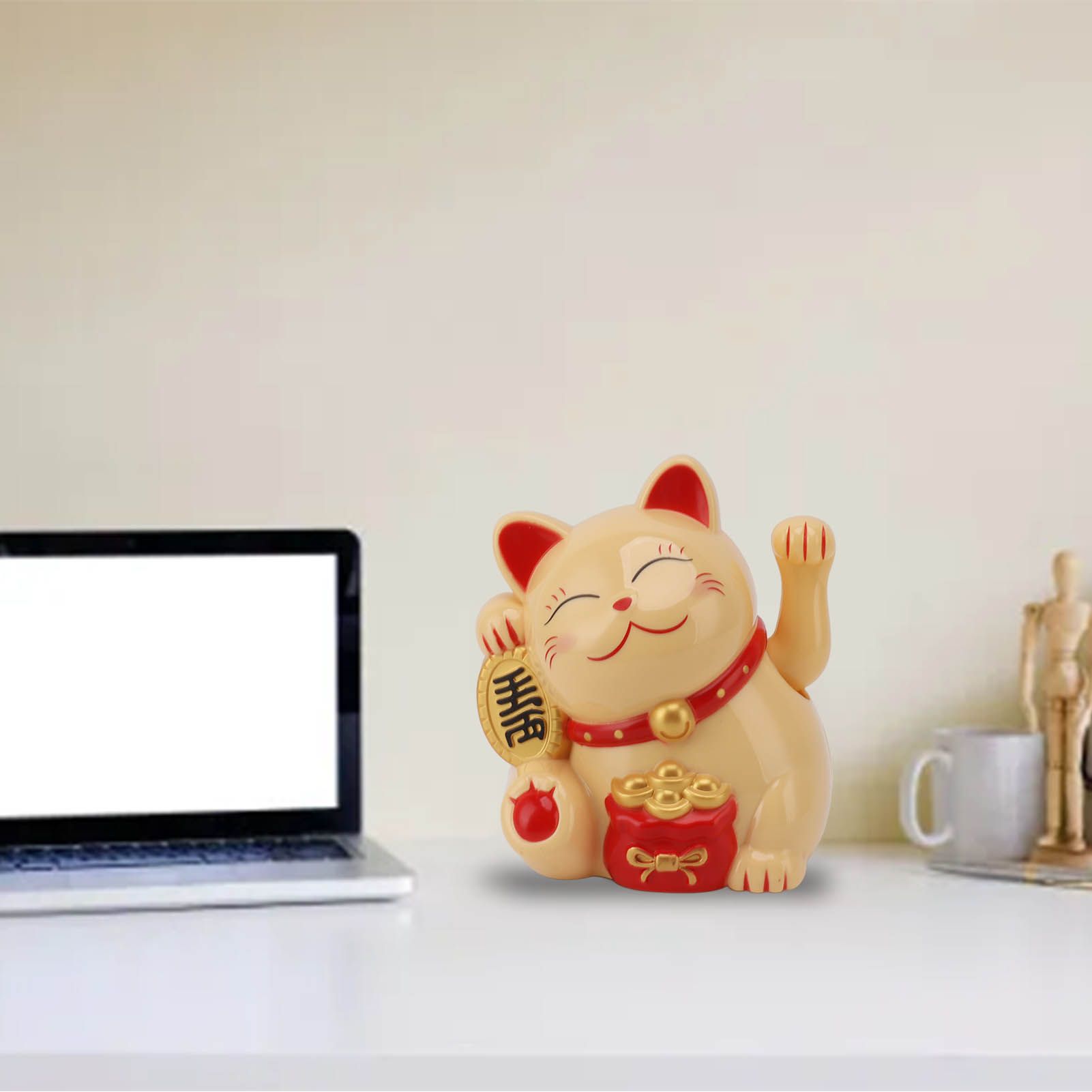 5.5in Electric Waving Arm Fortune Cat Decorative Cute Plastic Cat Ornaments view 11