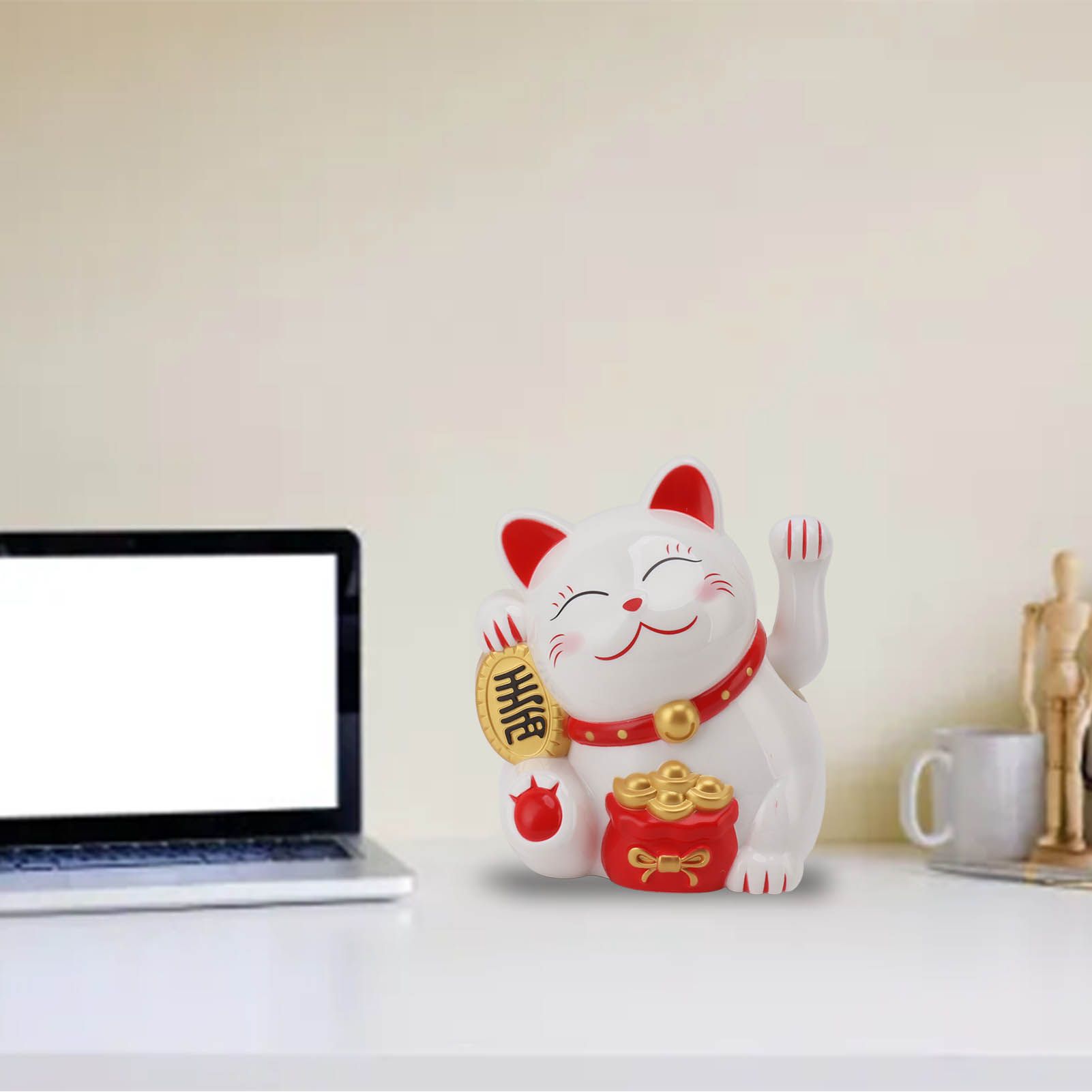 5.5in Electric Waving Arm Fortune Cat Decorative Cute Plastic Cat Ornaments view 11