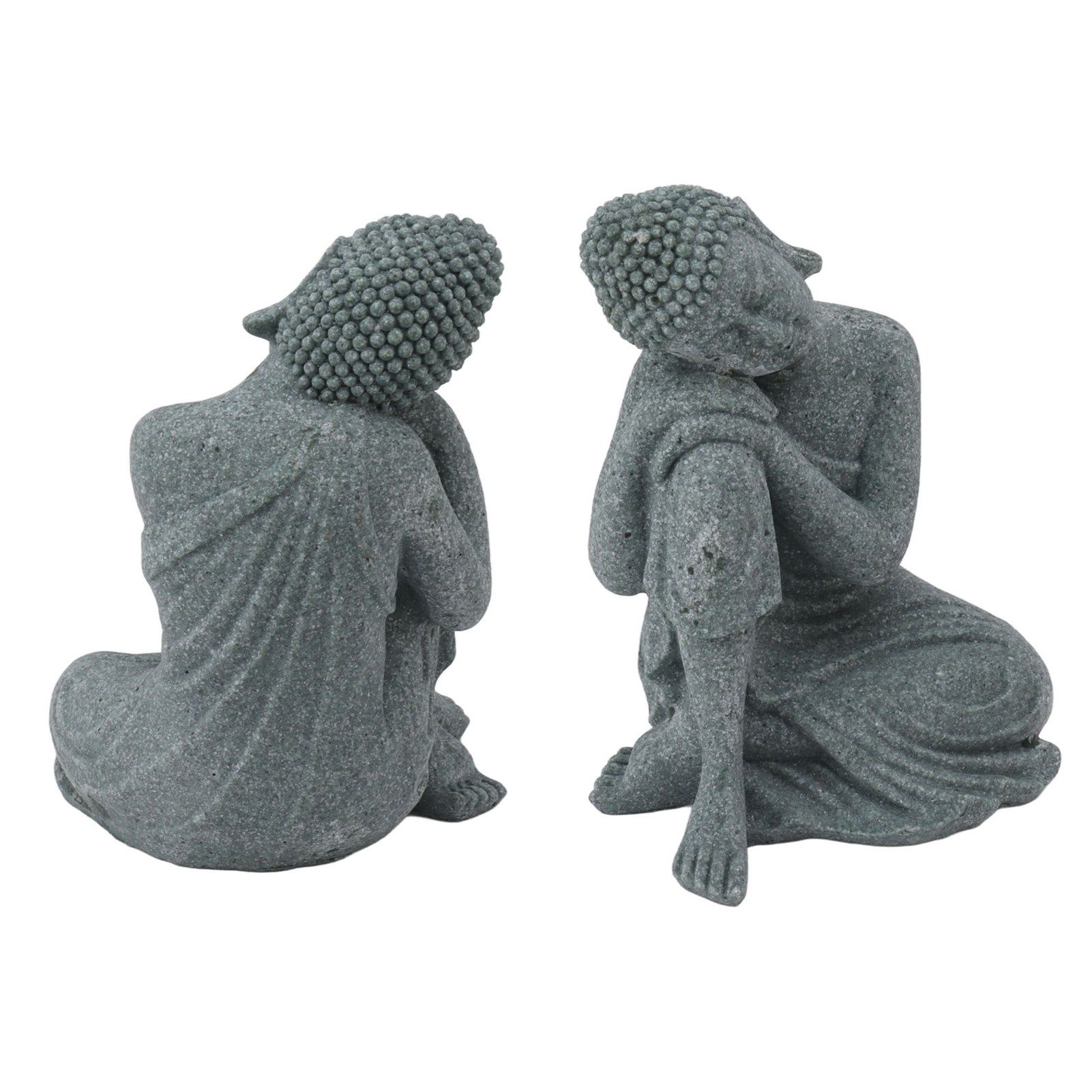 Buddha Statue Green Sandstone Sculpture Buddhist Sitting Figurine Ornament for view 6