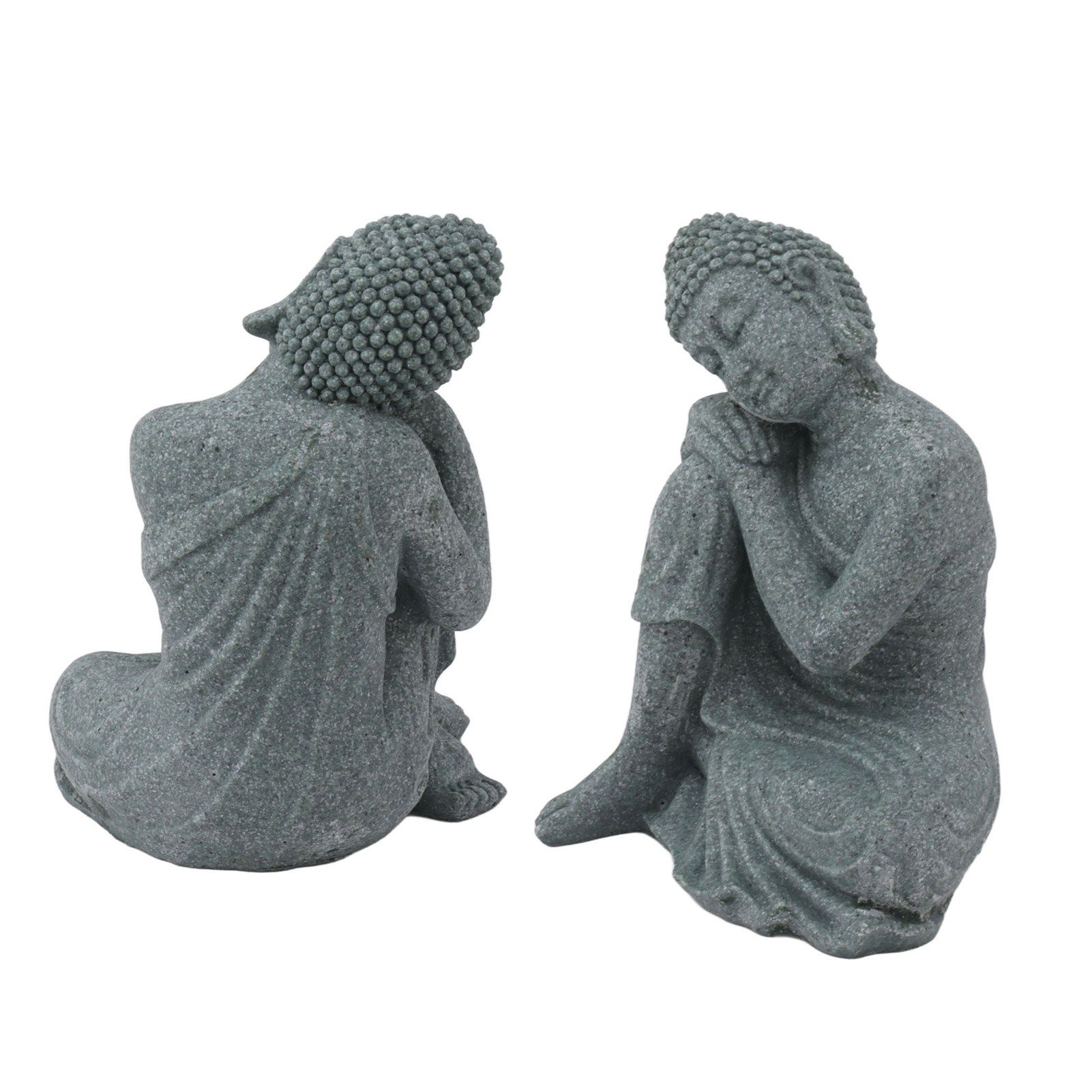 Buddha Statue Green Sandstone Sculpture Buddhist Sitting Figurine Ornament for view 7