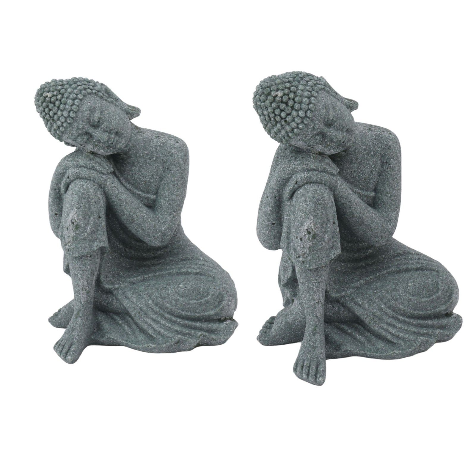 Buddha Statue Green Sandstone Sculpture Buddhist Sitting Figurine Ornament for view 8