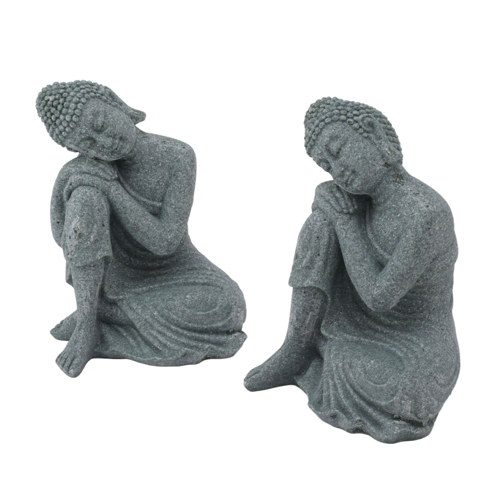 Buddha Statue Green Sandstone Sculpture Buddhist Sitting Figurine Ornament for view 9