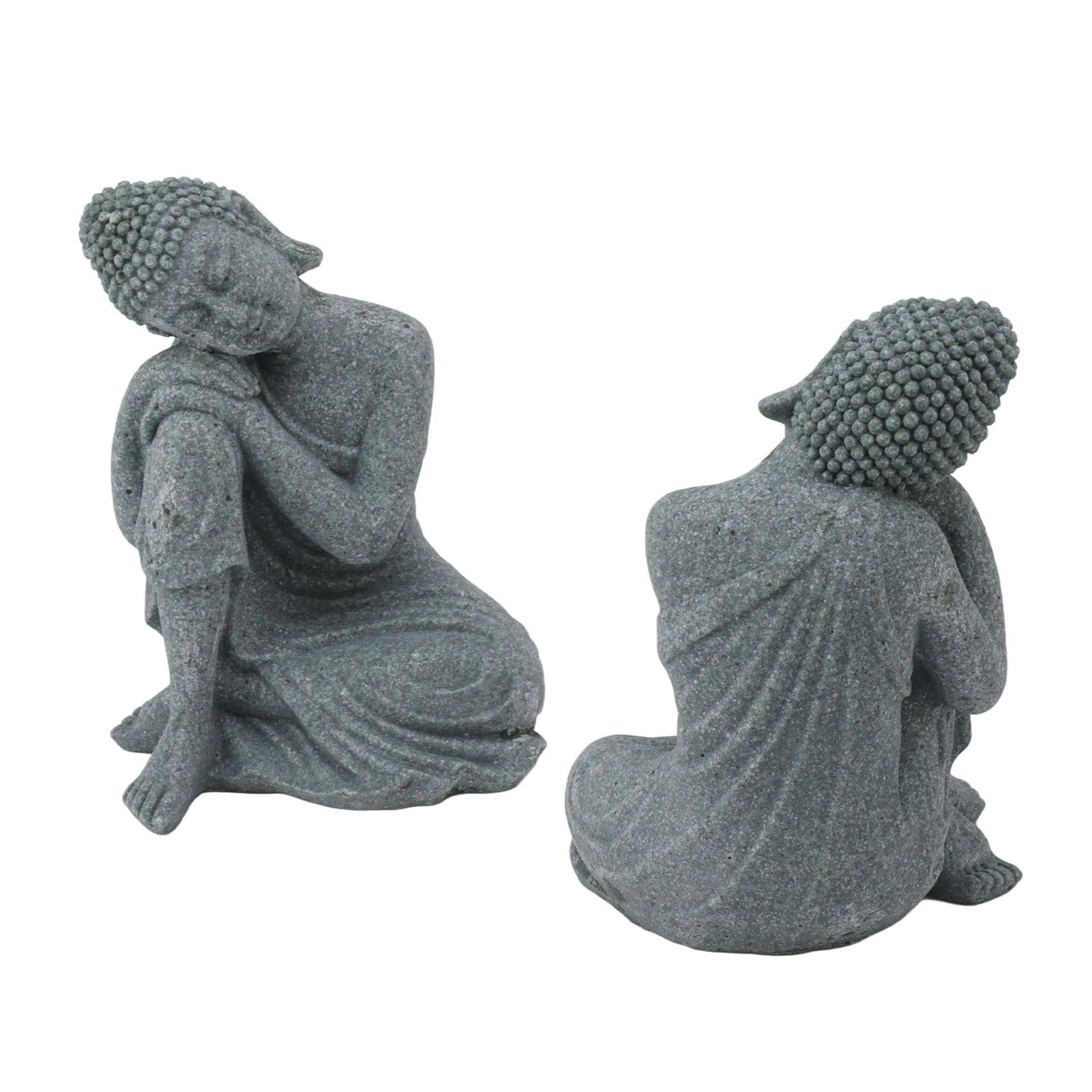 Buddha Statue Green Sandstone Sculpture Buddhist Sitting Figurine Ornament for view 10