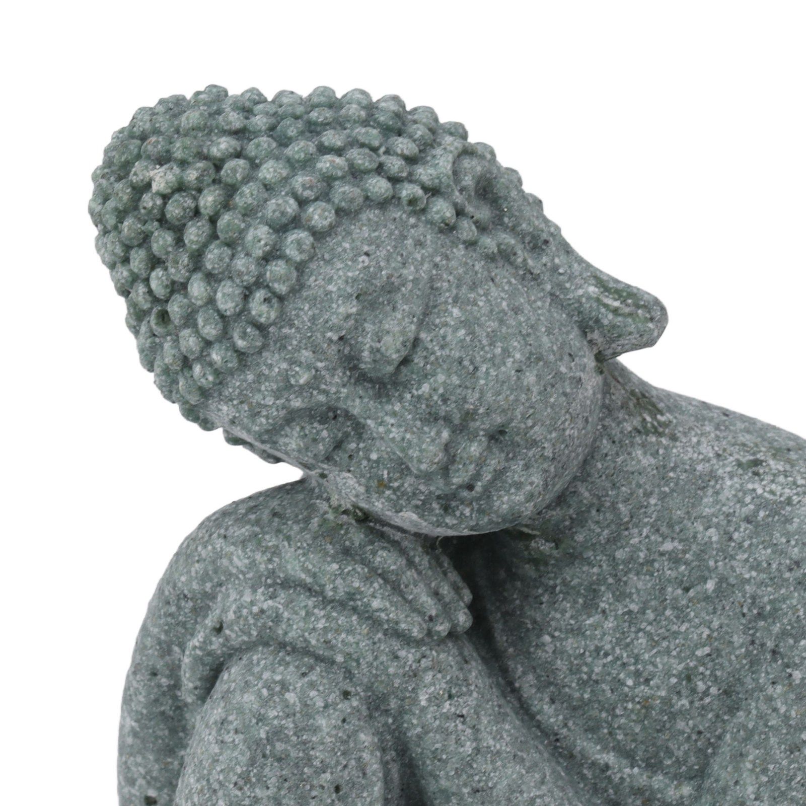 Buddha Statue Green Sandstone Sculpture Buddhist Sitting Figurine Ornament for view 15