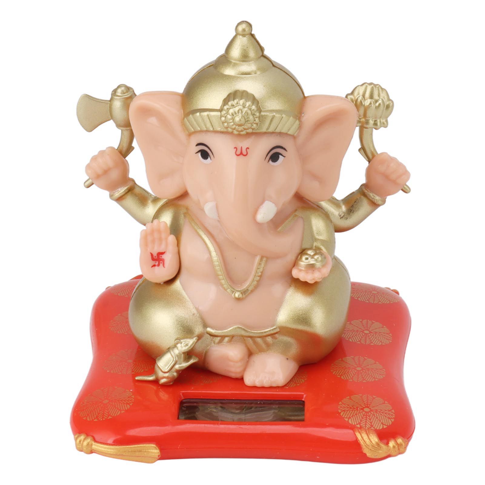 Solar Powered Ganesha Ornament Decoration Ornaments for Home Garden Car Dashboard view 4