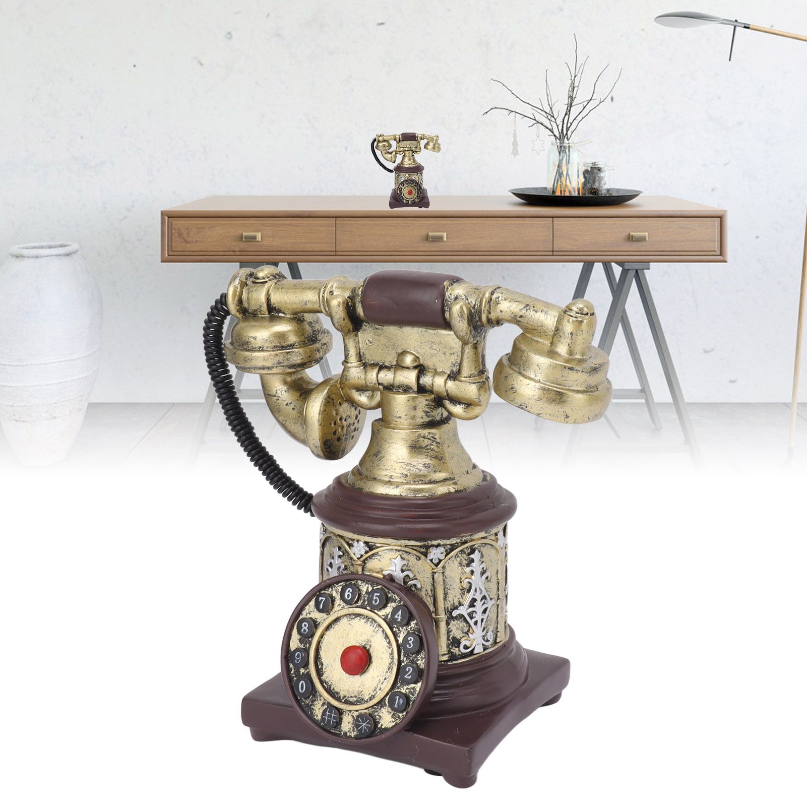Hand Telephone Decoration Ingenious Vintage Landline Home Decorative for Home view 12